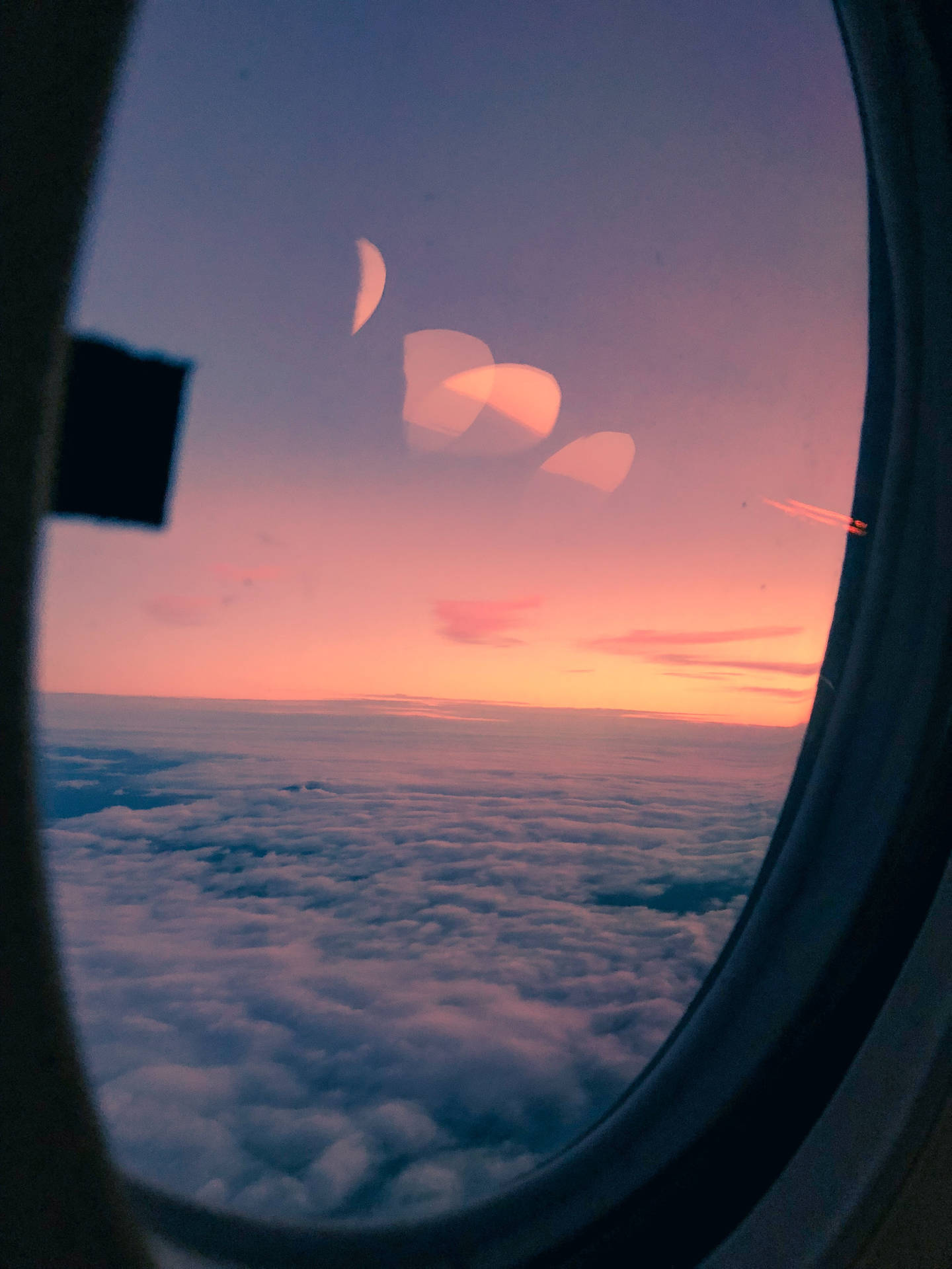 Aesthetic Sky Through An Airplane Window Background