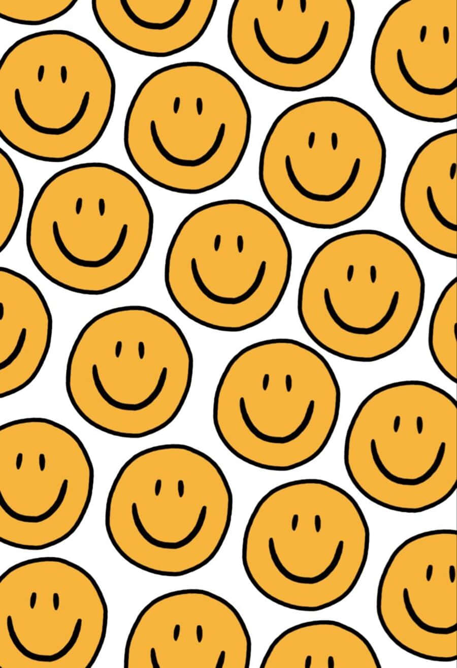 Aesthetic Smiley Face Art Background