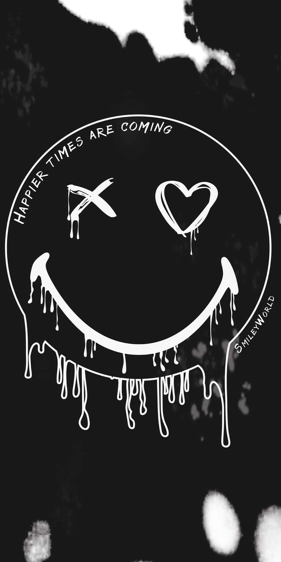 Aesthetic Smiley Face With A Retro Vibe Background