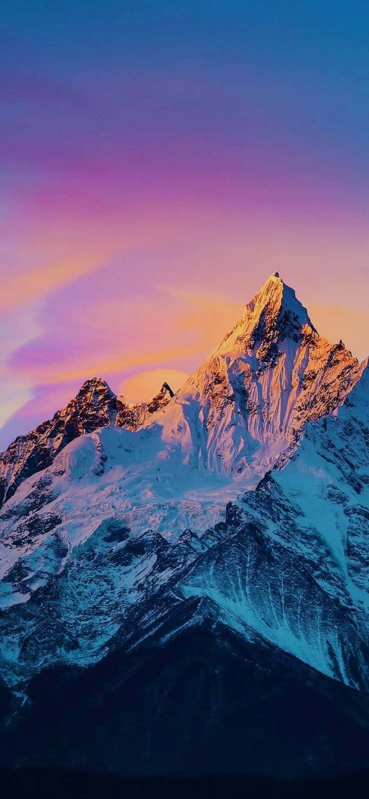 Aesthetic Snow Mountains Sunset Portrait