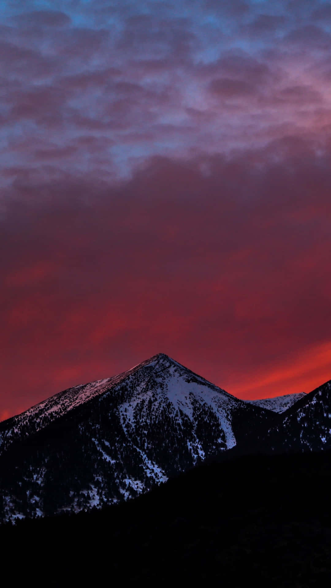 Aesthetic Snowy Mountains Sunset Portrait