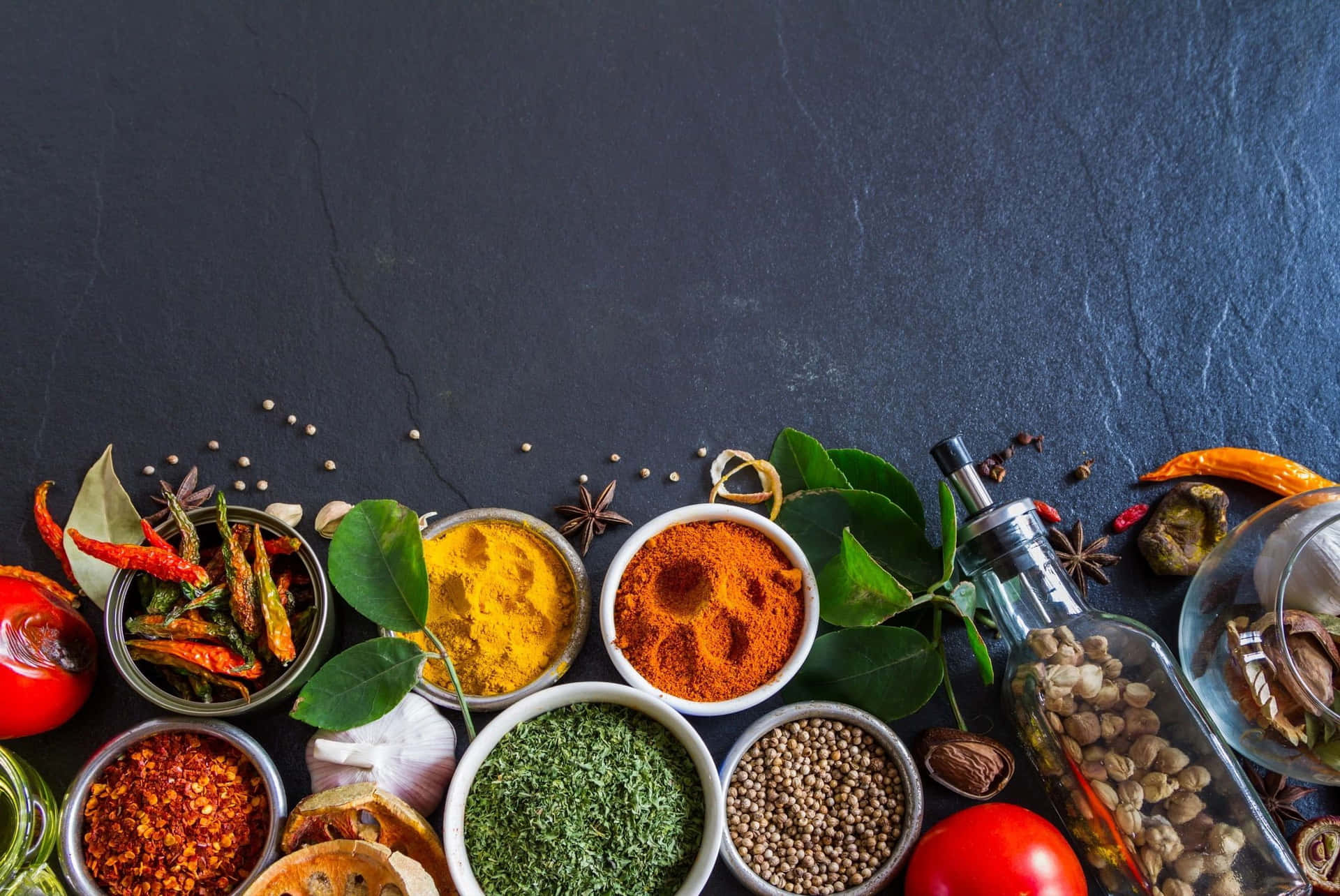 Aesthetic Spices Of Indian Food Background