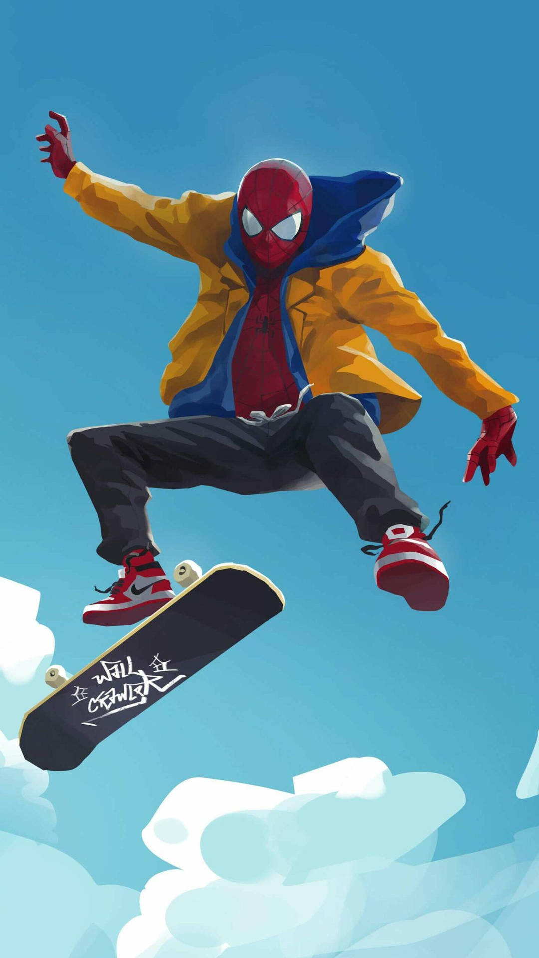 Aesthetic Spider Man Skater Boy Background