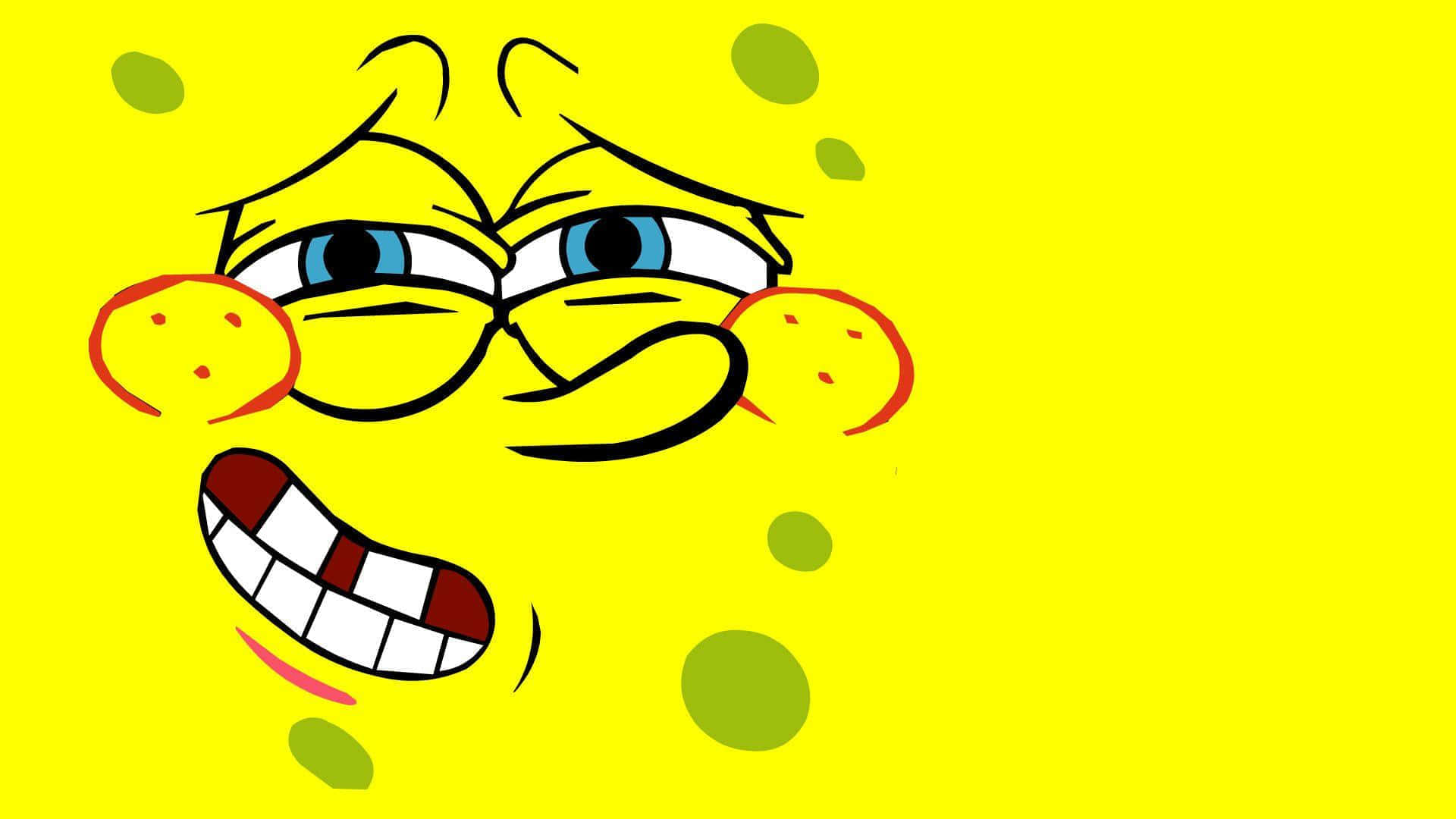 Aesthetic Spongebob Funny Face Background