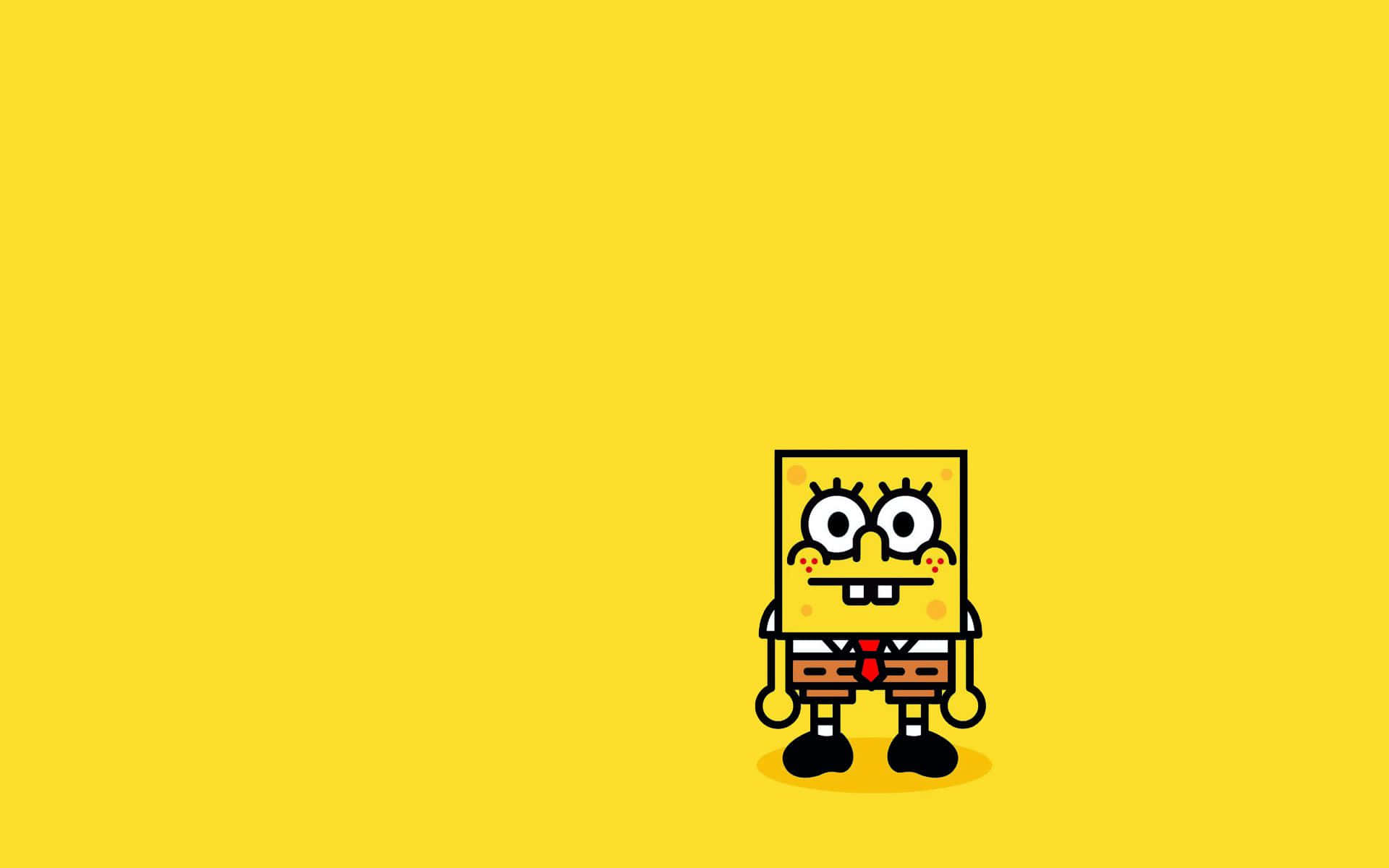 Aesthetic Spongebob Plain Yellow Laptop Background