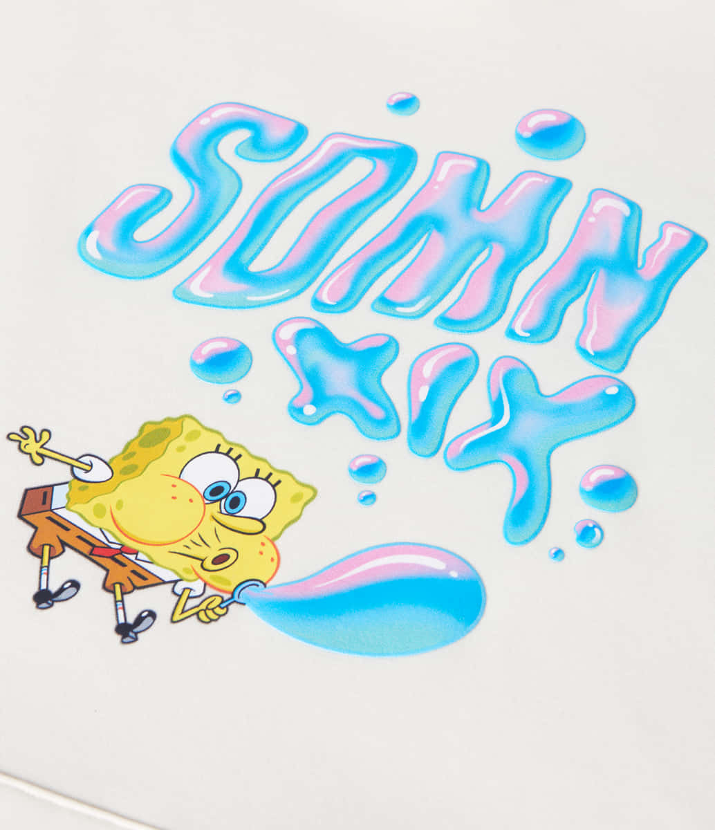 Aesthetic Spongebob Playing Bubbles Background