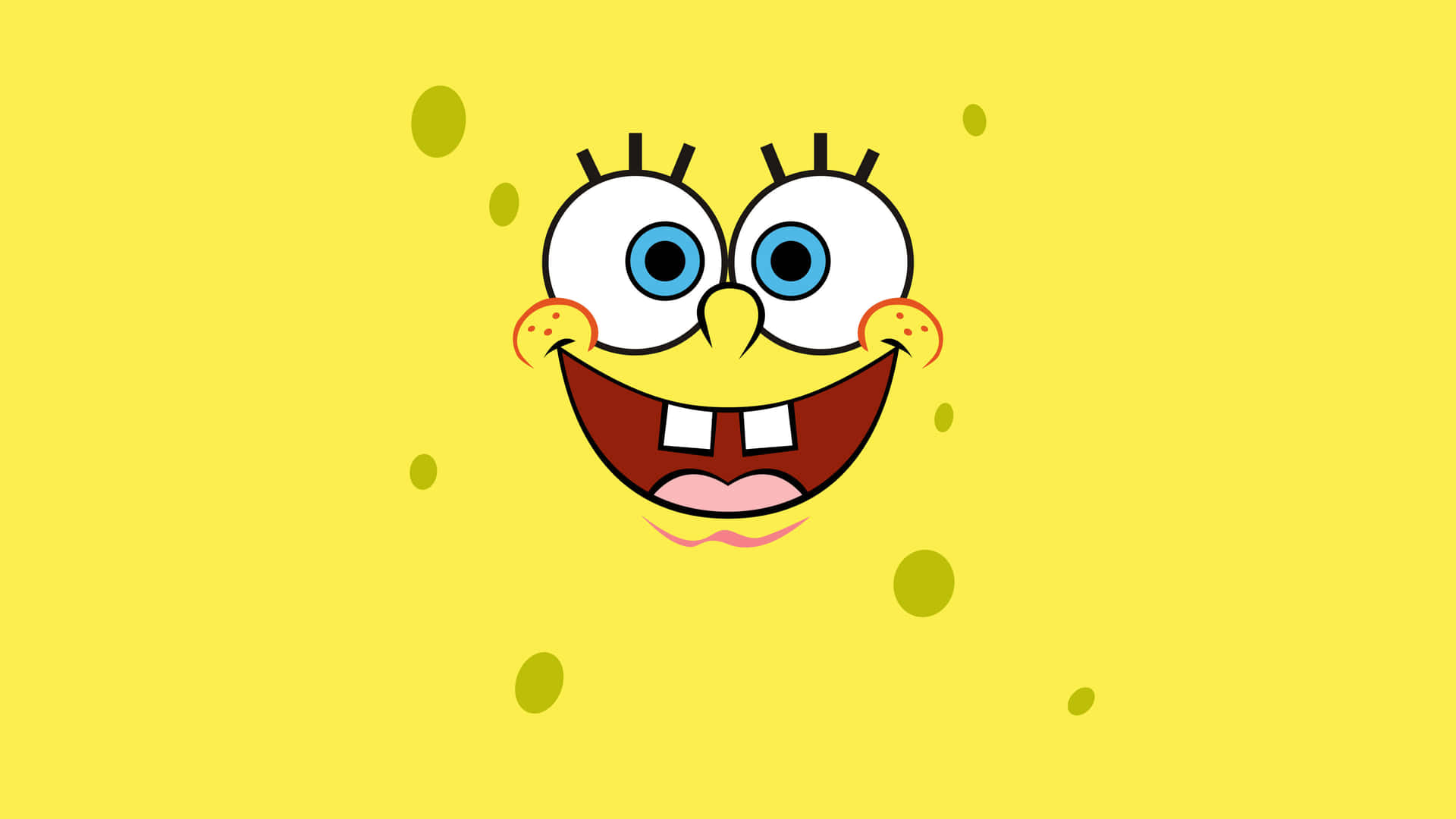 Aesthetic Spongebob Smiling Widely Laptop Background