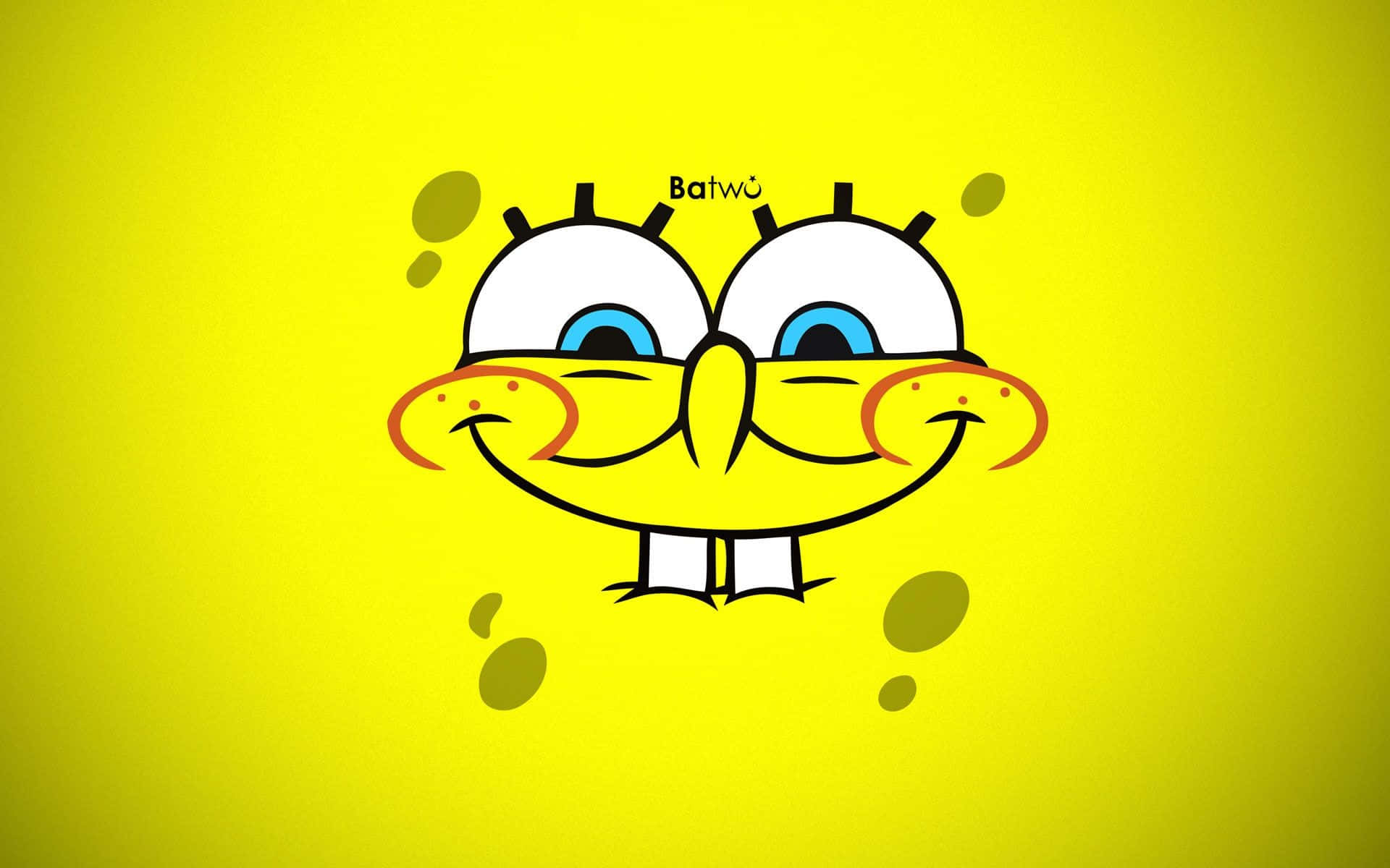 Aesthetic Spongebob Staring Down Laptop Background