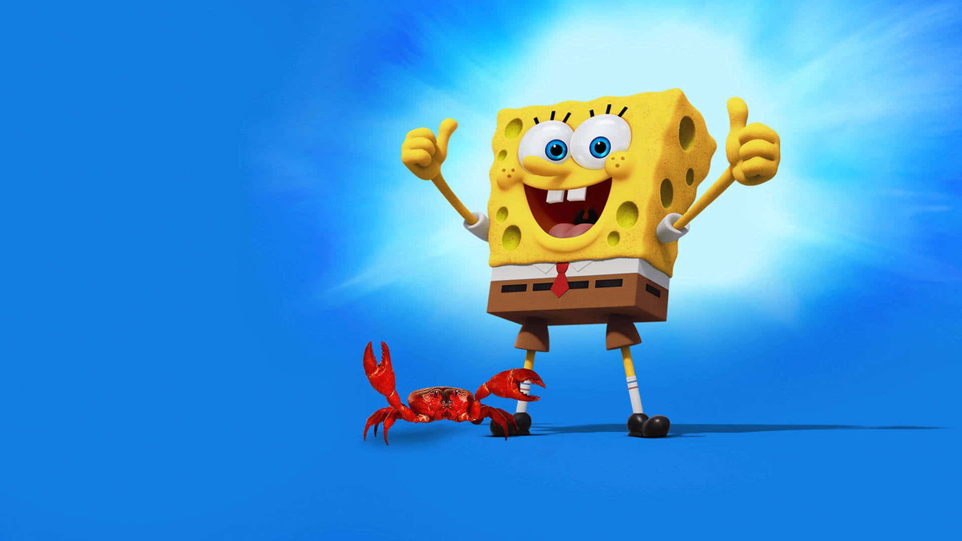 Aesthetic Spongebob Thumbs Up Laptop Background