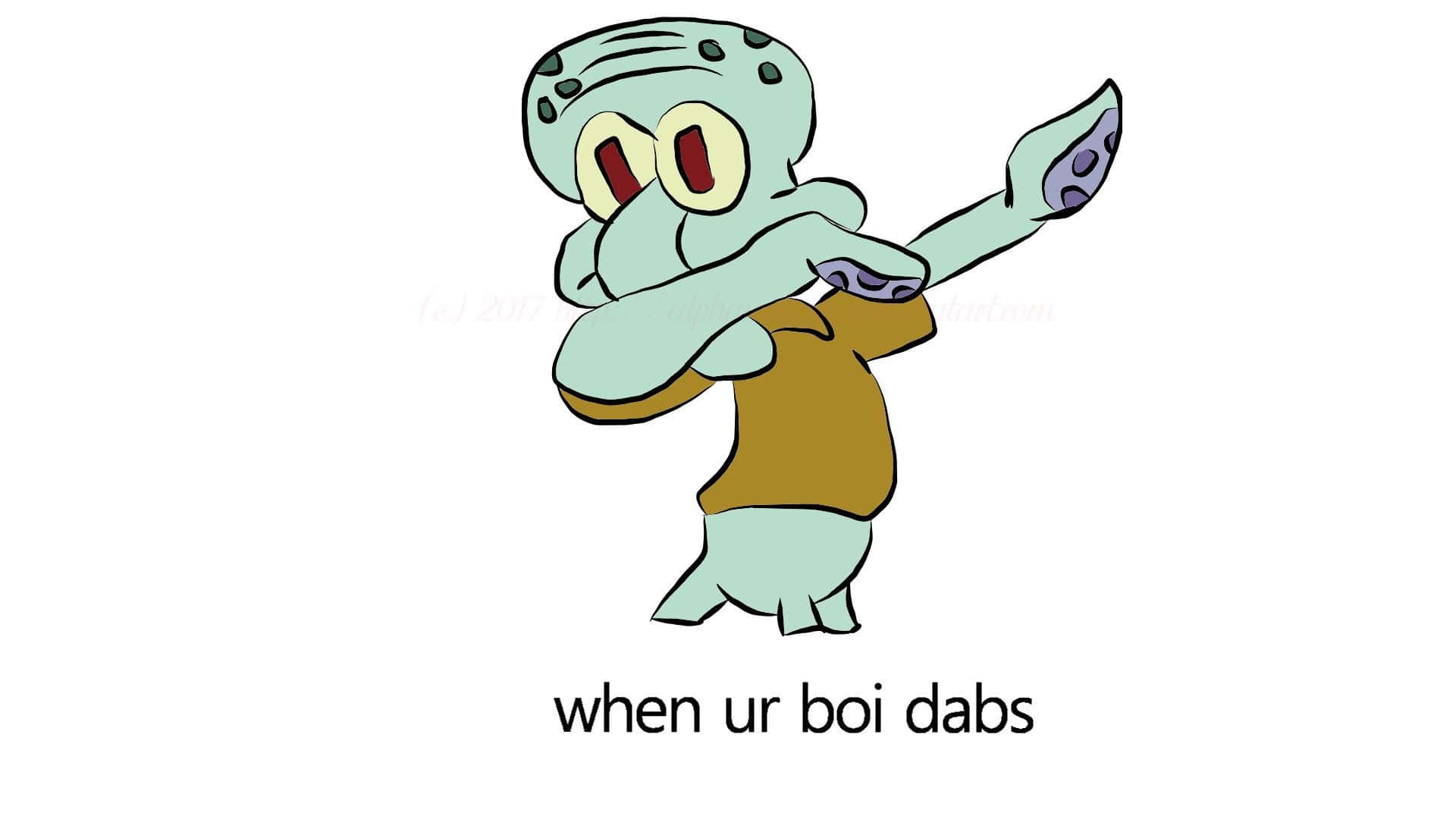 Aesthetic Squidward - Feels The Breeze Among The Sea Background