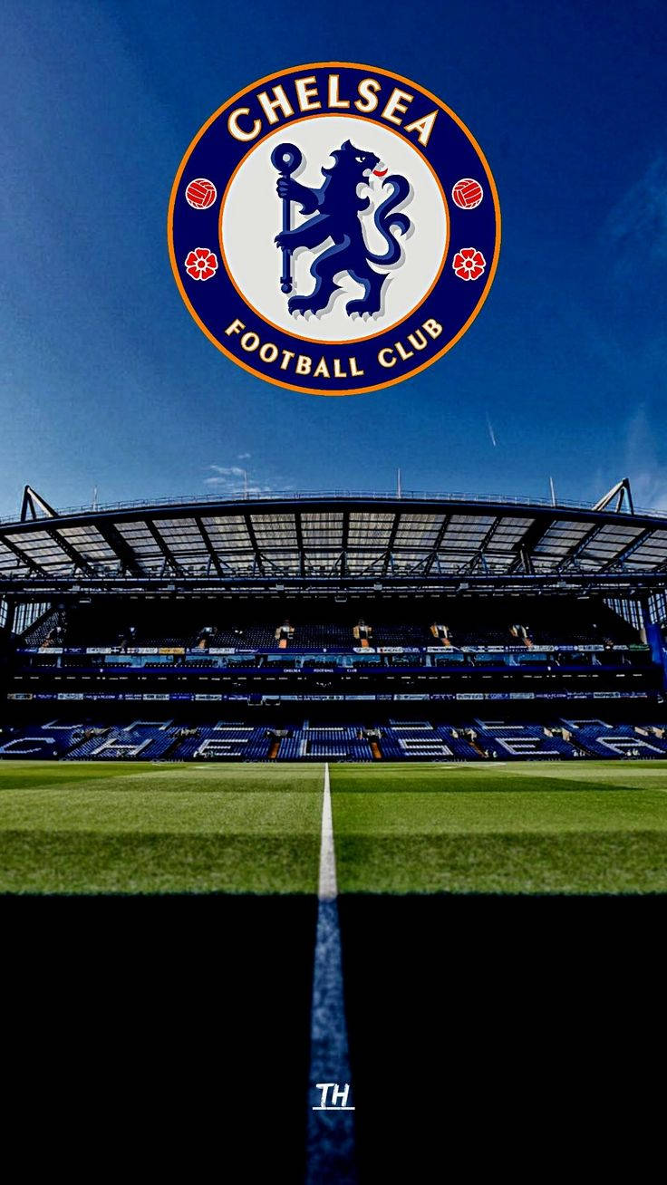 Aesthetic Stamford Bridge With Chelsea Logo Background