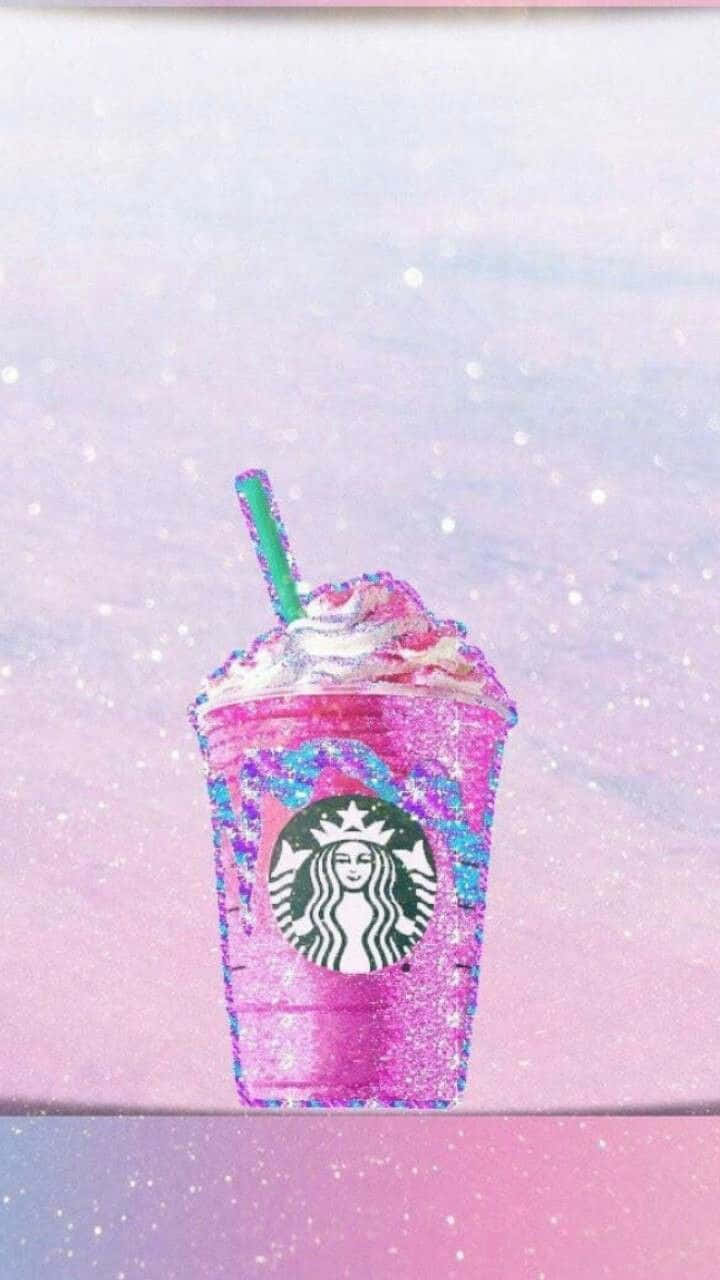 Aesthetic Starbucks Creamy Unicorn Frappuccino Drink Background