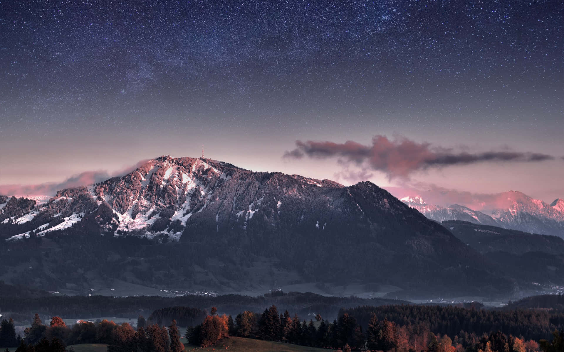 Aesthetic Starry Mountain Tumblr Laptop Background