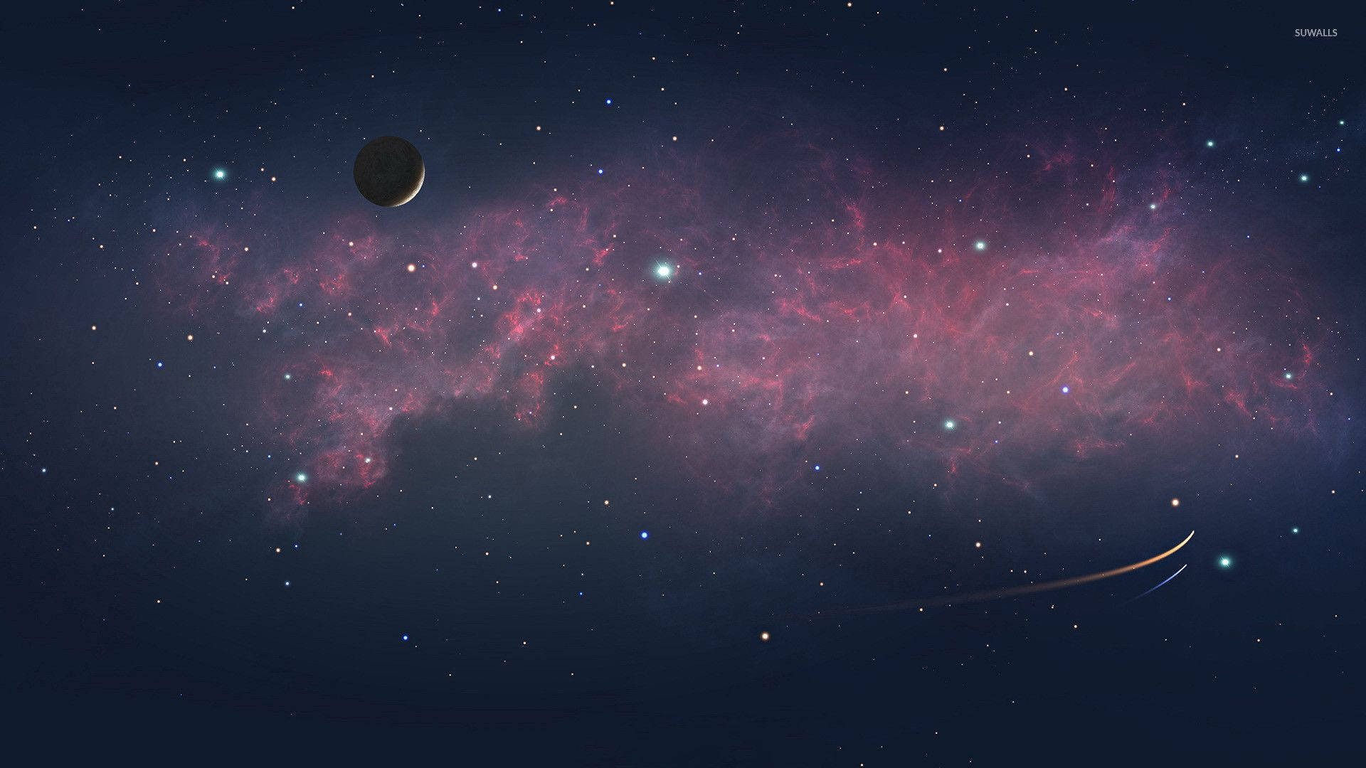 Aesthetic Starry Space Laptop Background