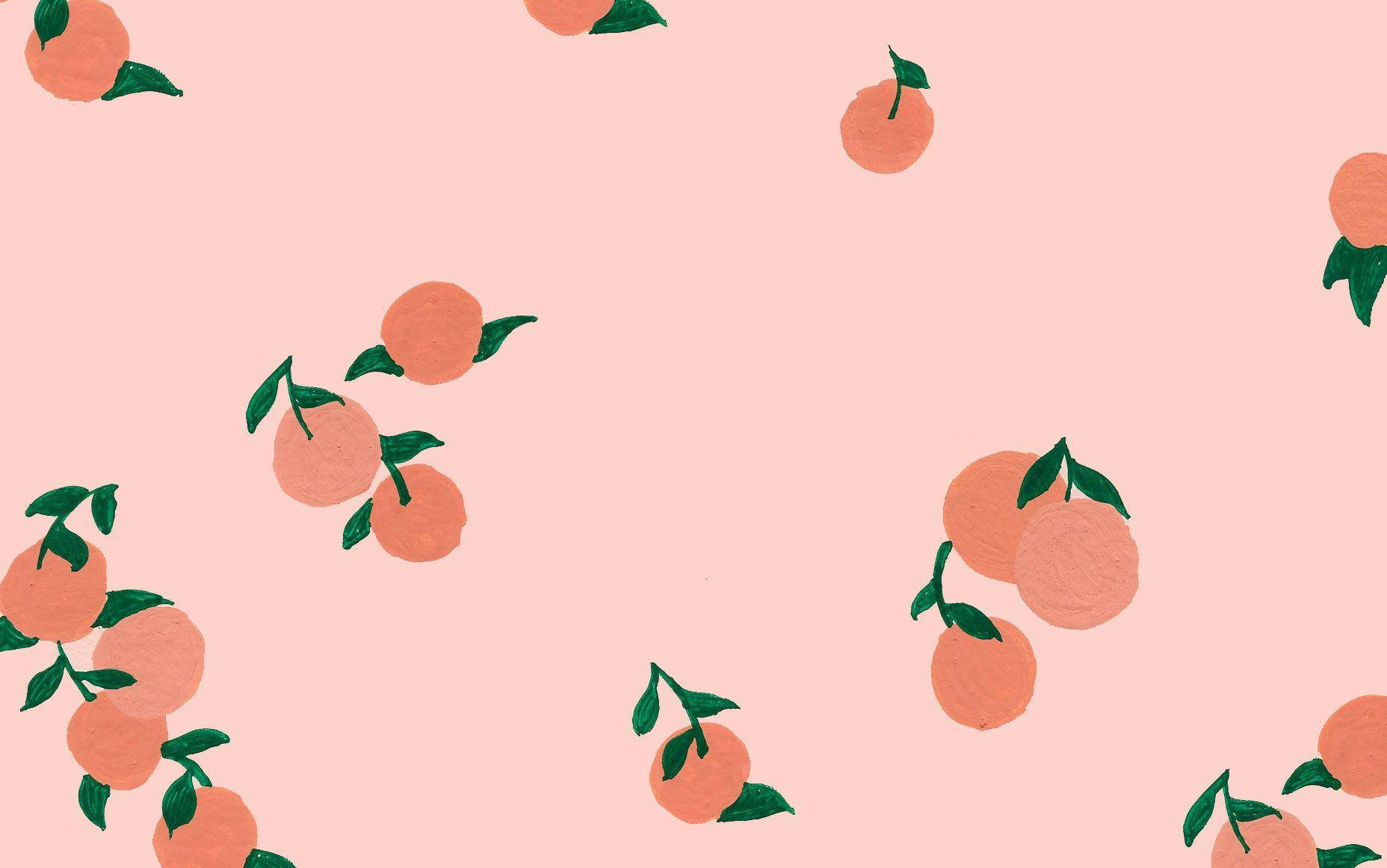 Aesthetic Stemmed Peach Pattern Laptop