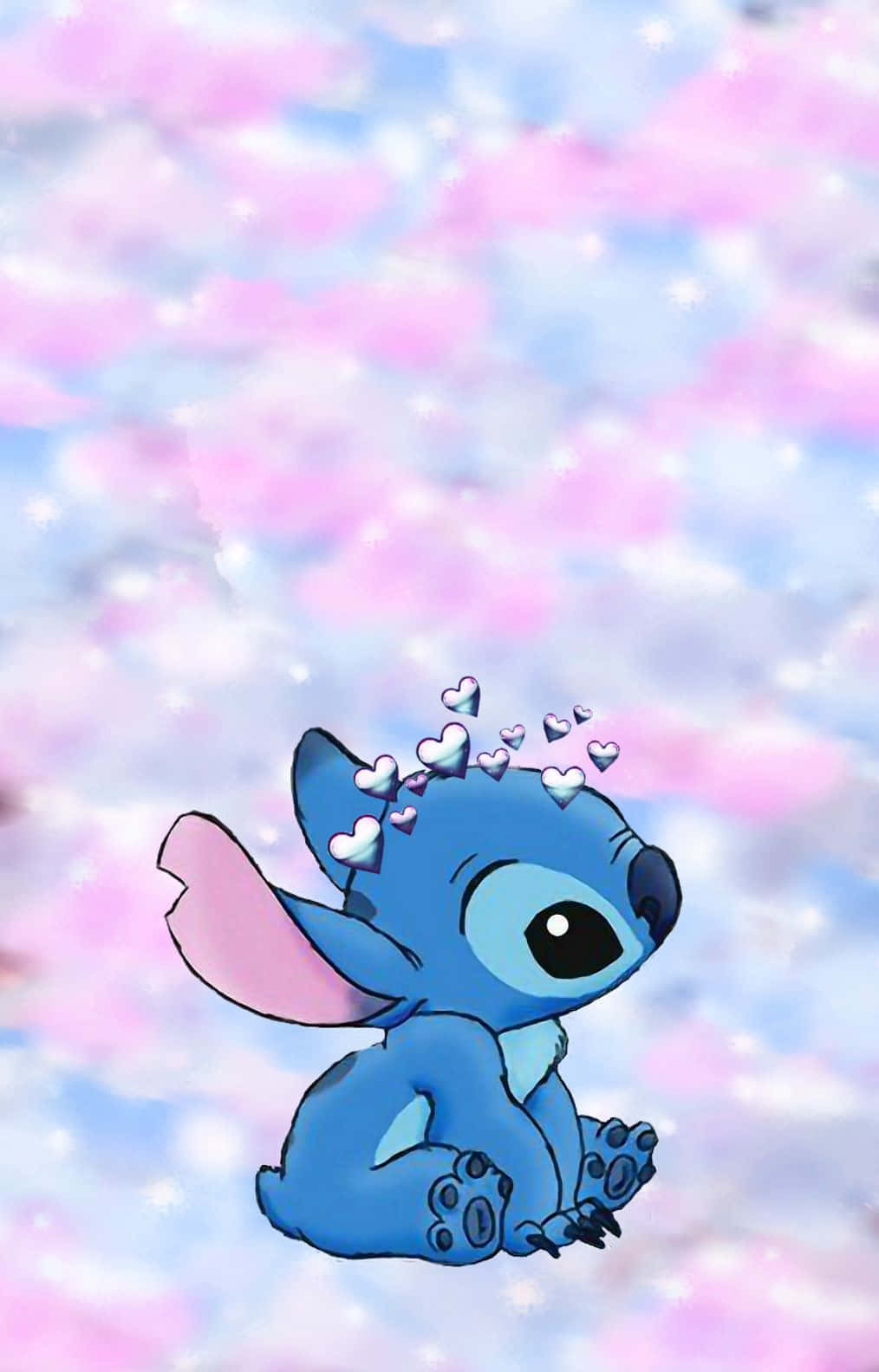 Aesthetic Stitch On Pastel Clouds Disney Background