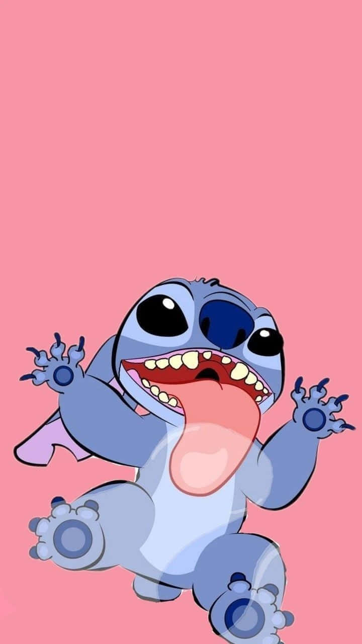 Aesthetic Stitch With Tongue Out Disney Background