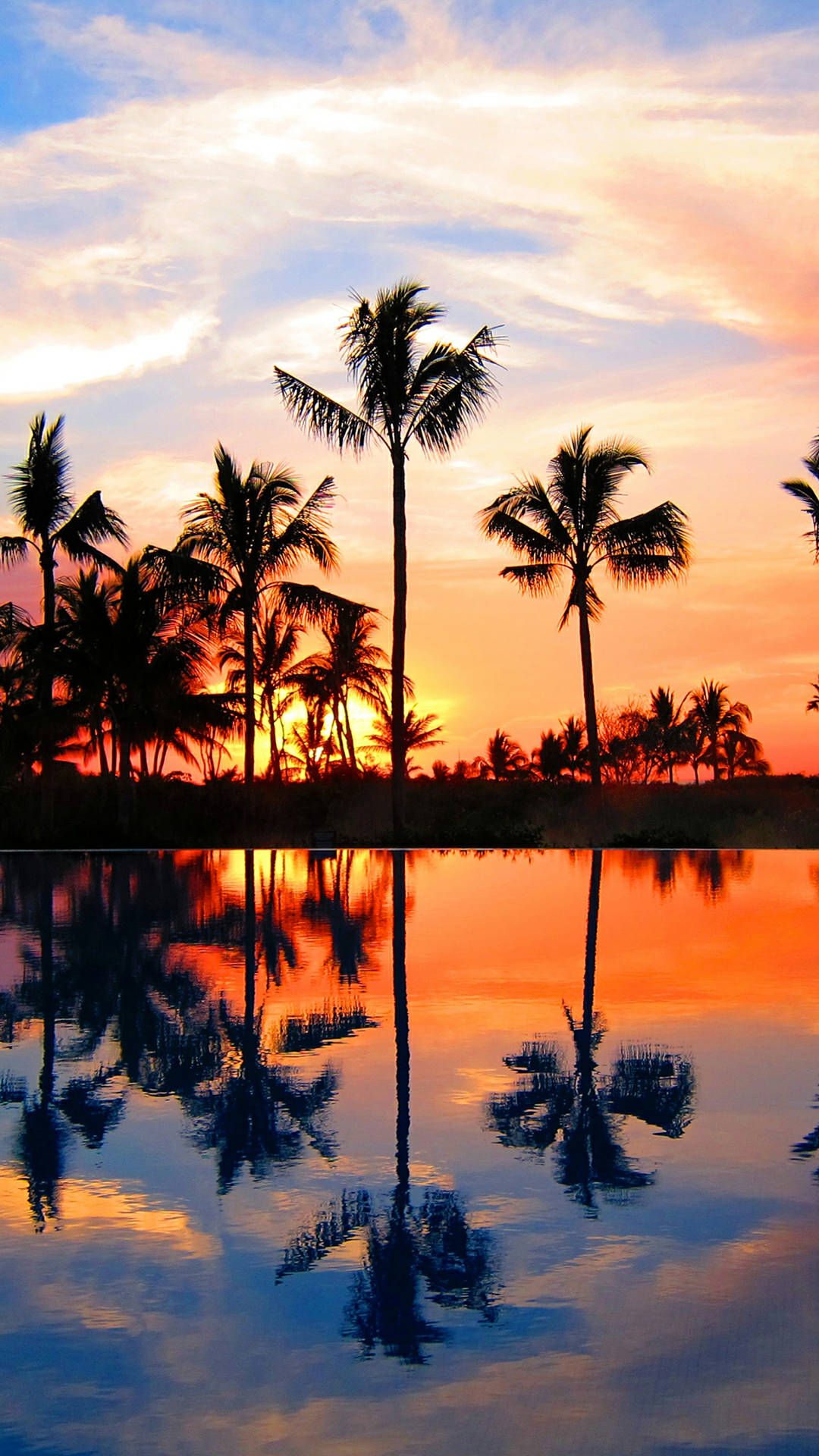 Aesthetic Sunset Beach Home Screen Background
