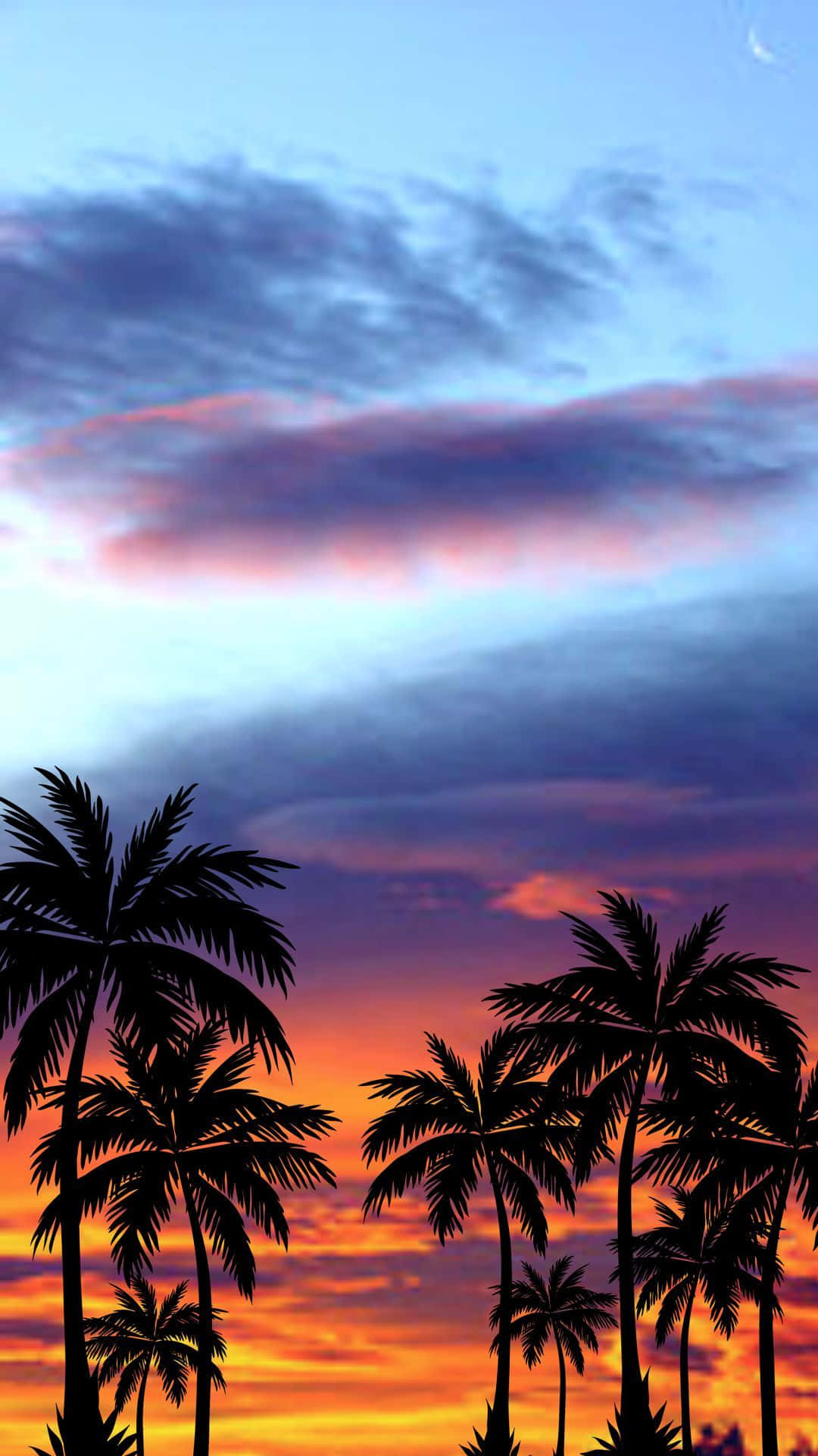 Aesthetic Sunset Iphone With Colorful Vibrant Skies Background