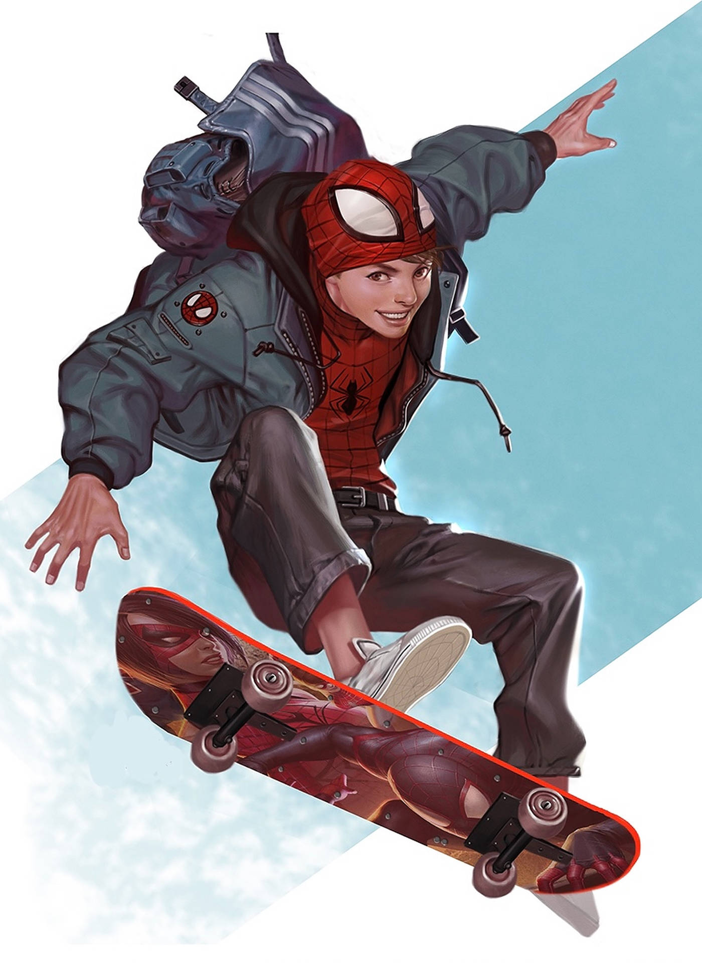 Aesthetic Superhero Skater Boy Background