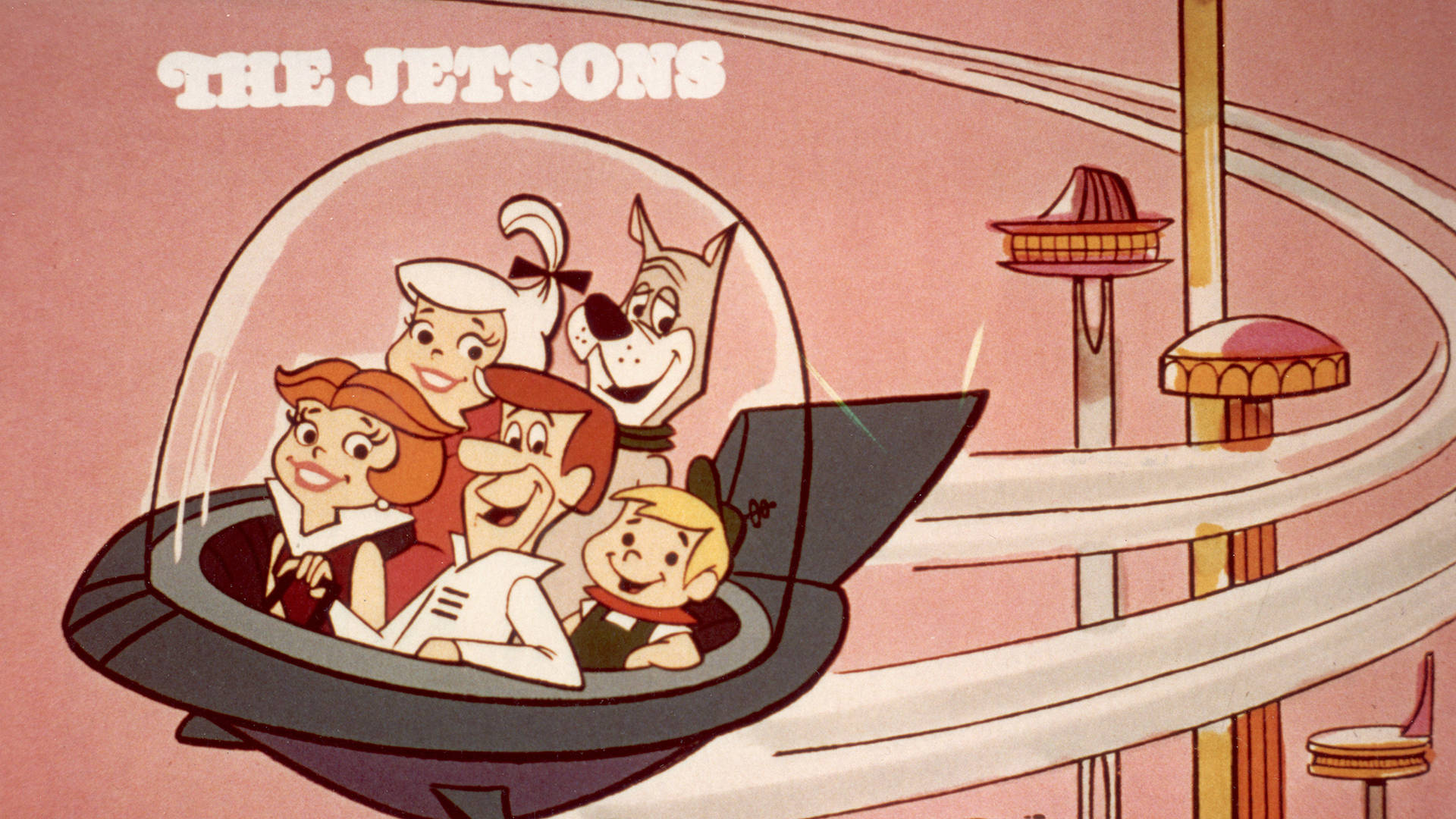 Aesthetic The Jetsons In Space Car Background