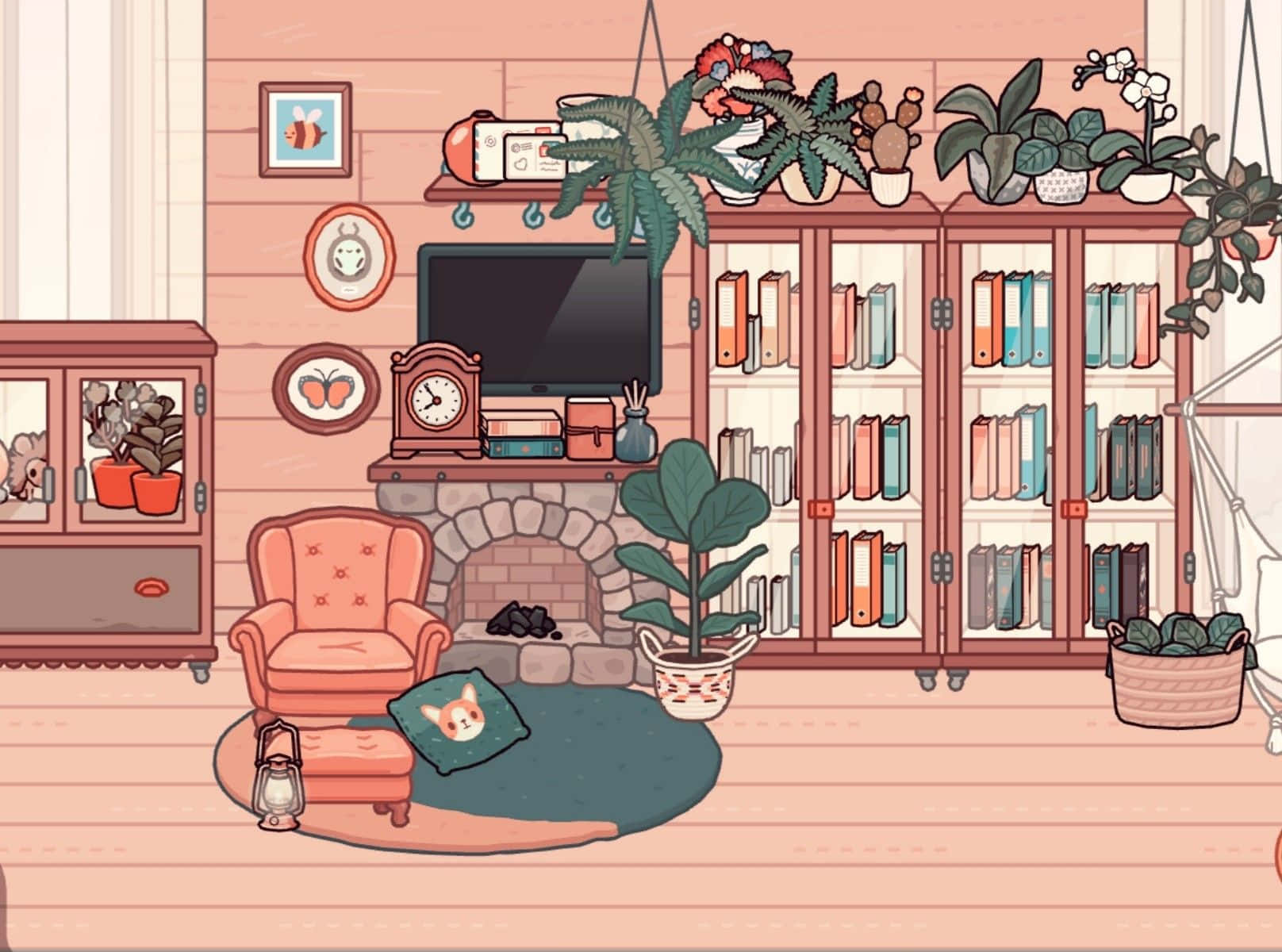 Aesthetic Toca Life Bookshelves Background