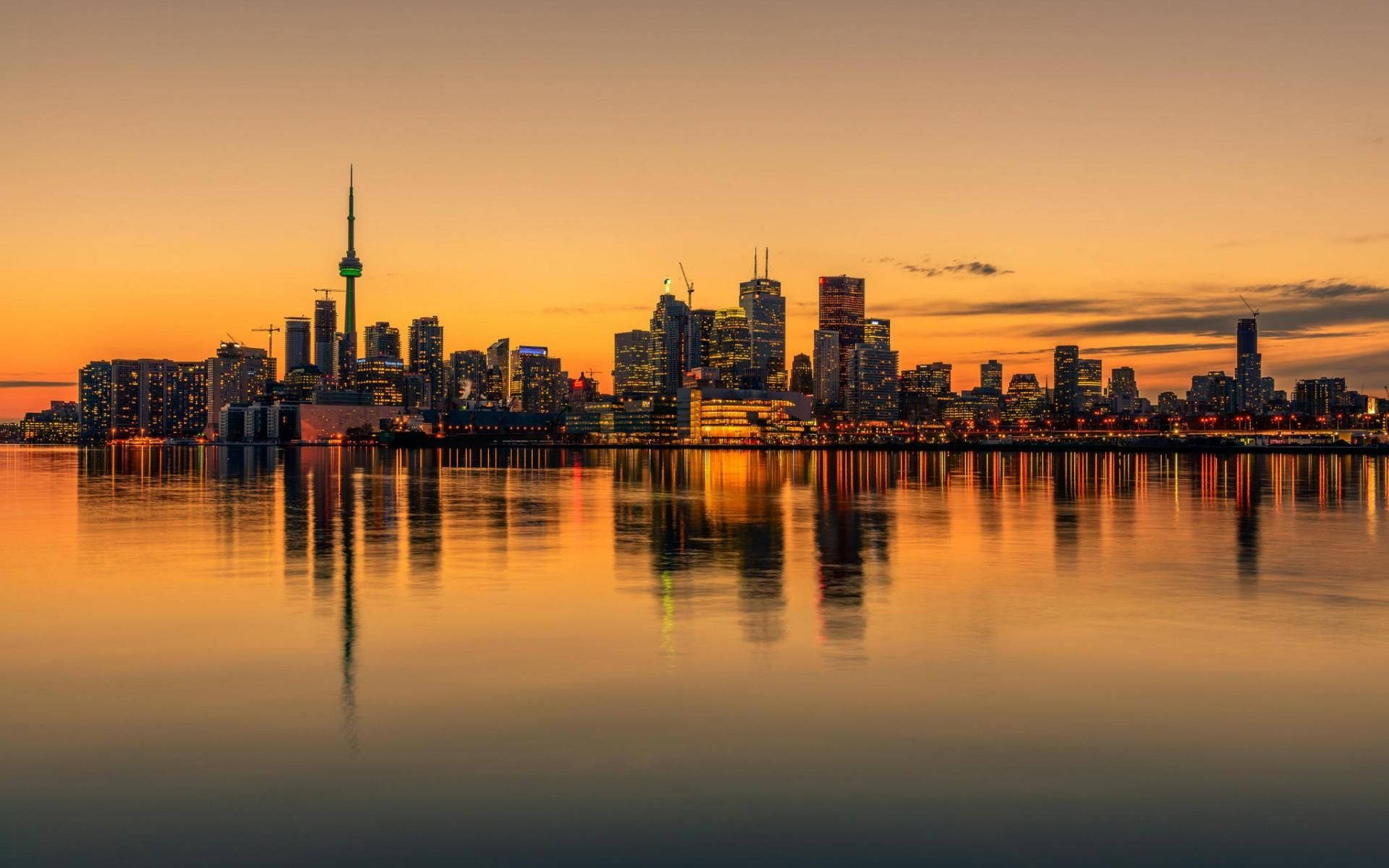 Aesthetic Toronto Modern Cityscape Background