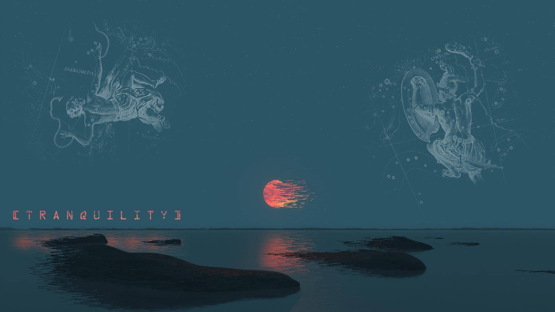 Aesthetic Tumblr Constellations During Sunset Background