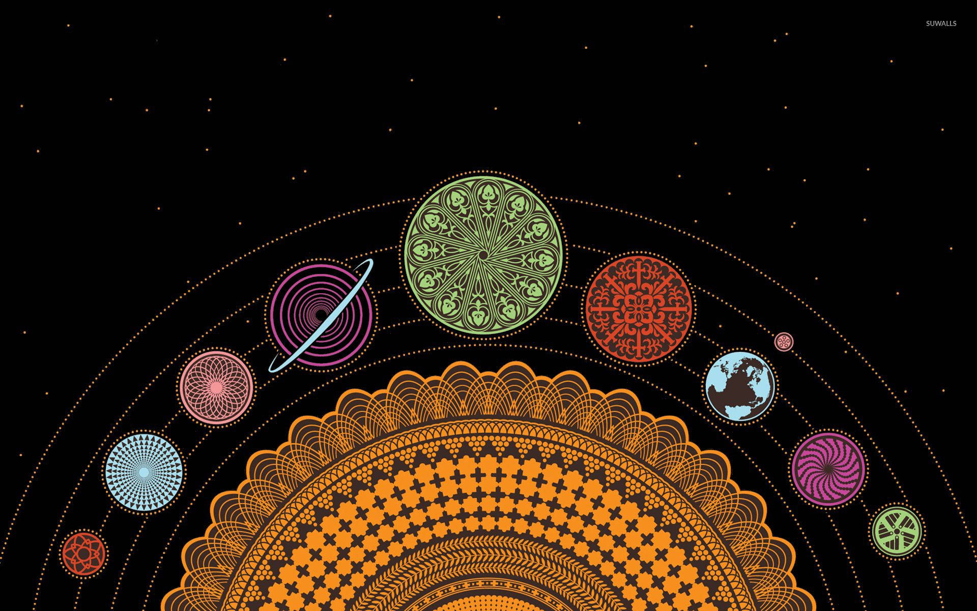 Aesthetic Vector Solar System Background