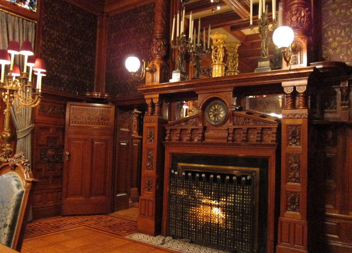 Aesthetic Victorian Era Fireplace Background
