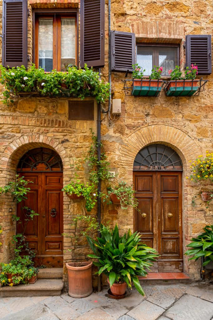 Aesthetic Vintage Front Houses Doors Pienza Italy