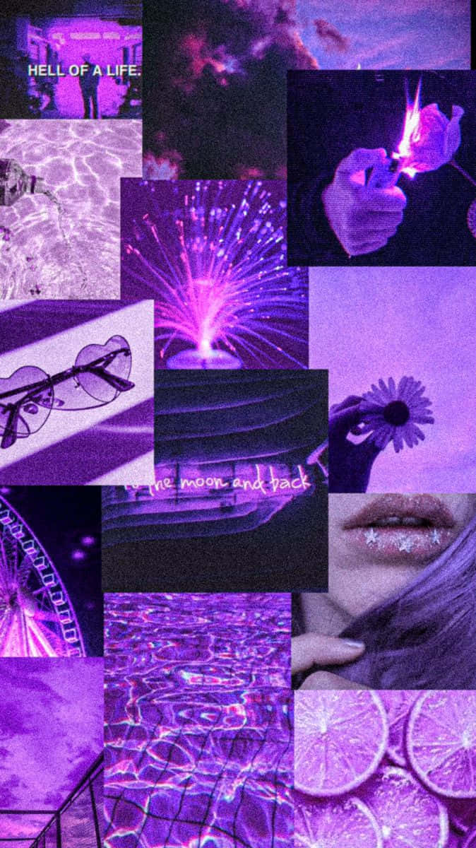 Aesthetic Vintage Purple Collage Background