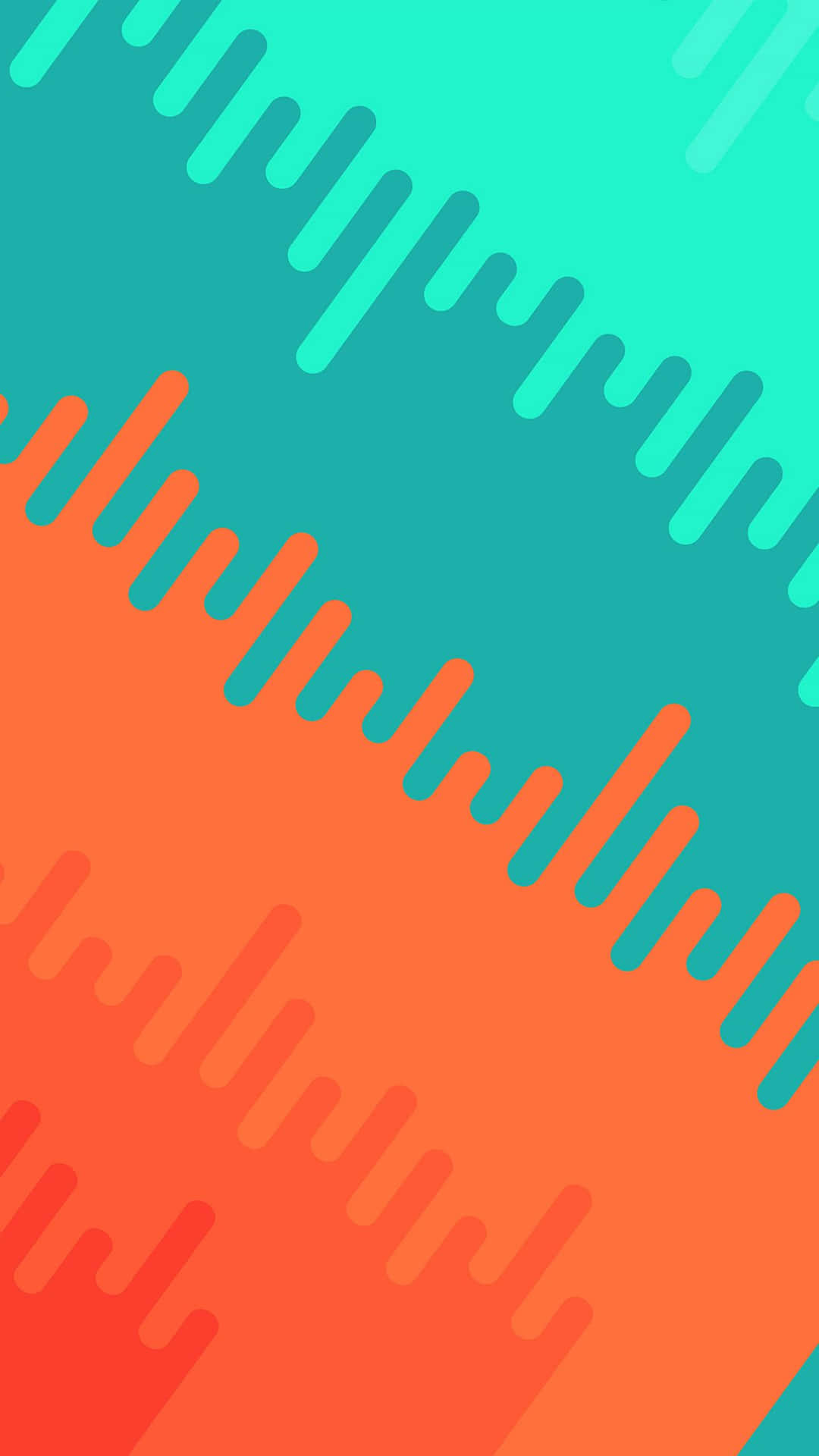 Aesthetic Waves In Orange And Teal Background