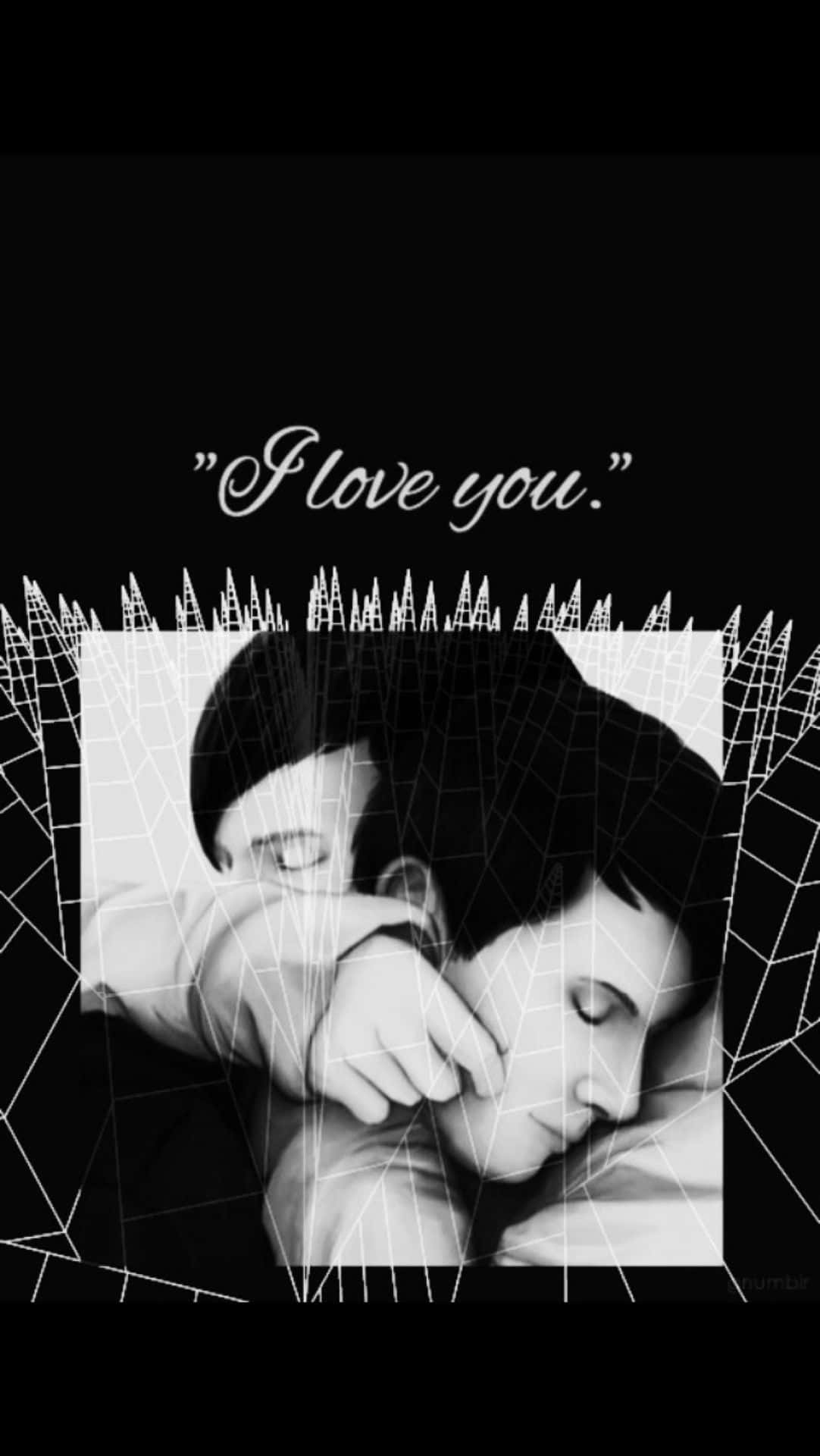 Aesthetic White And Black Iphone I Love You Background