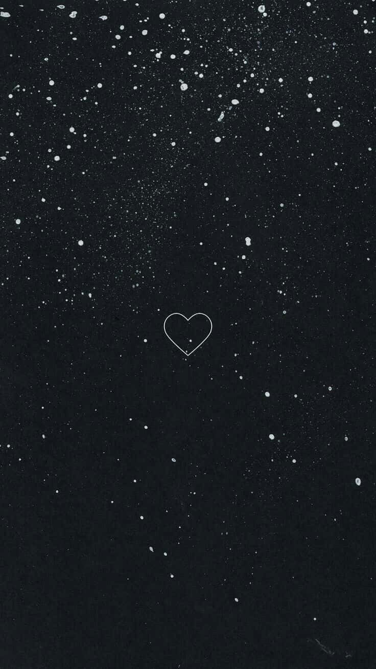 Aesthetic White And Black Iphone Simple Heart Background