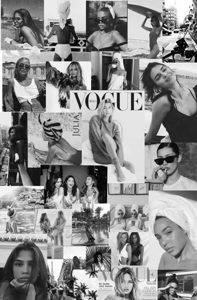 Aesthetic White And Black Iphone Vogue Fashion Magazine Background