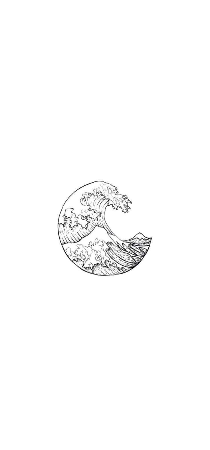 Aesthetic White And Black Iphone White Japanese Art Background