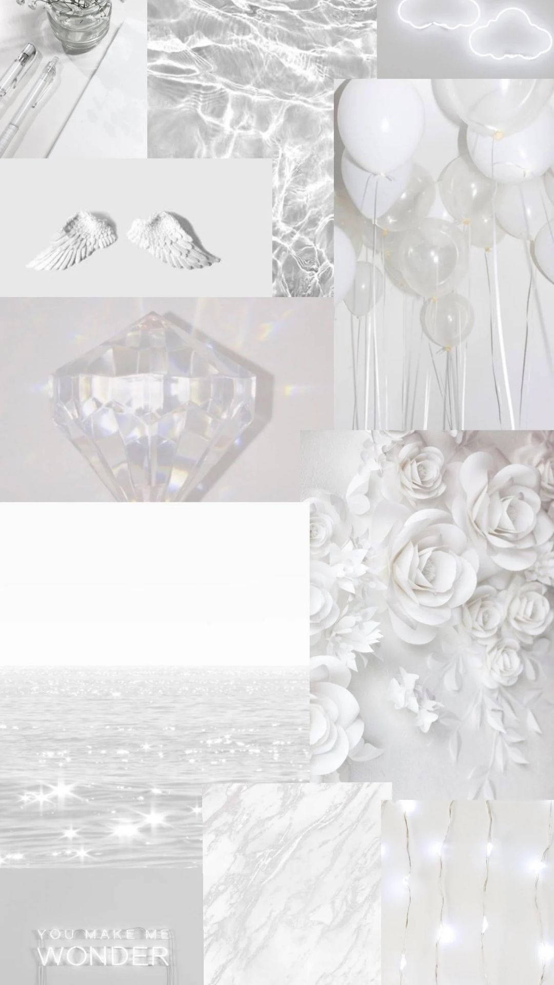Aesthetic White Collage Background