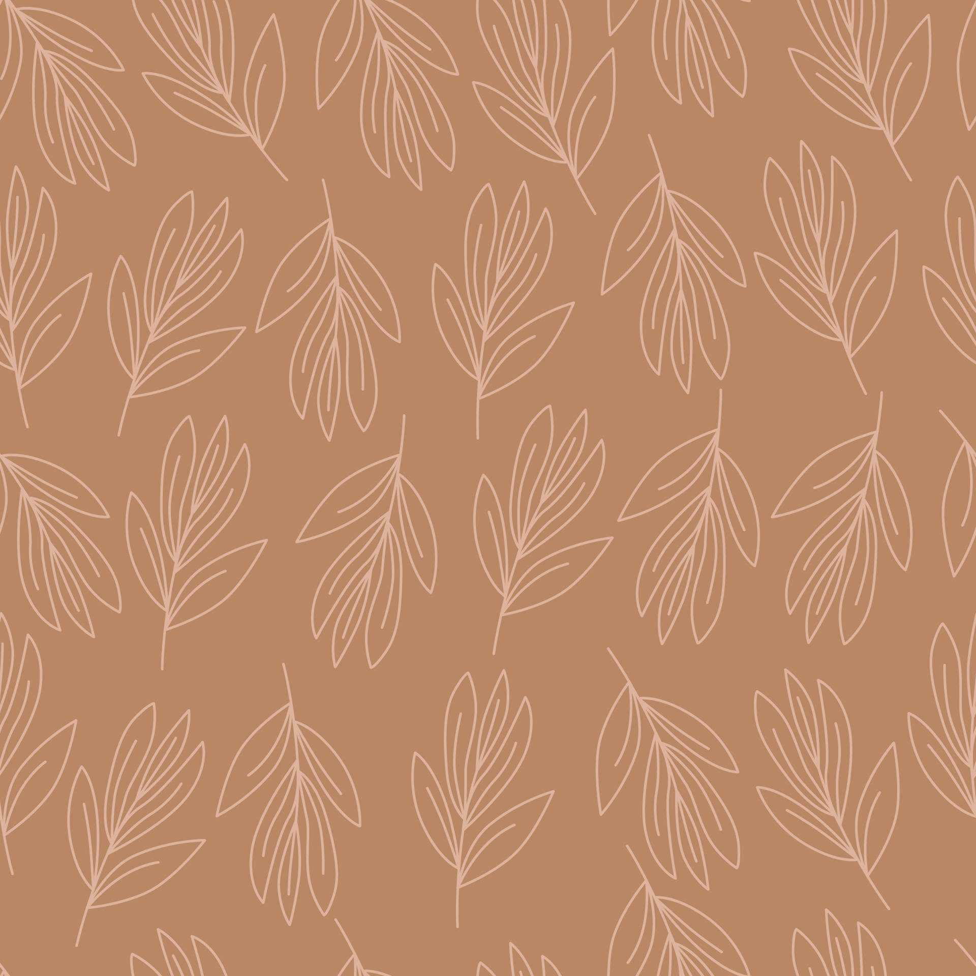 Aesthetic White Leaves Over Beige Background Background