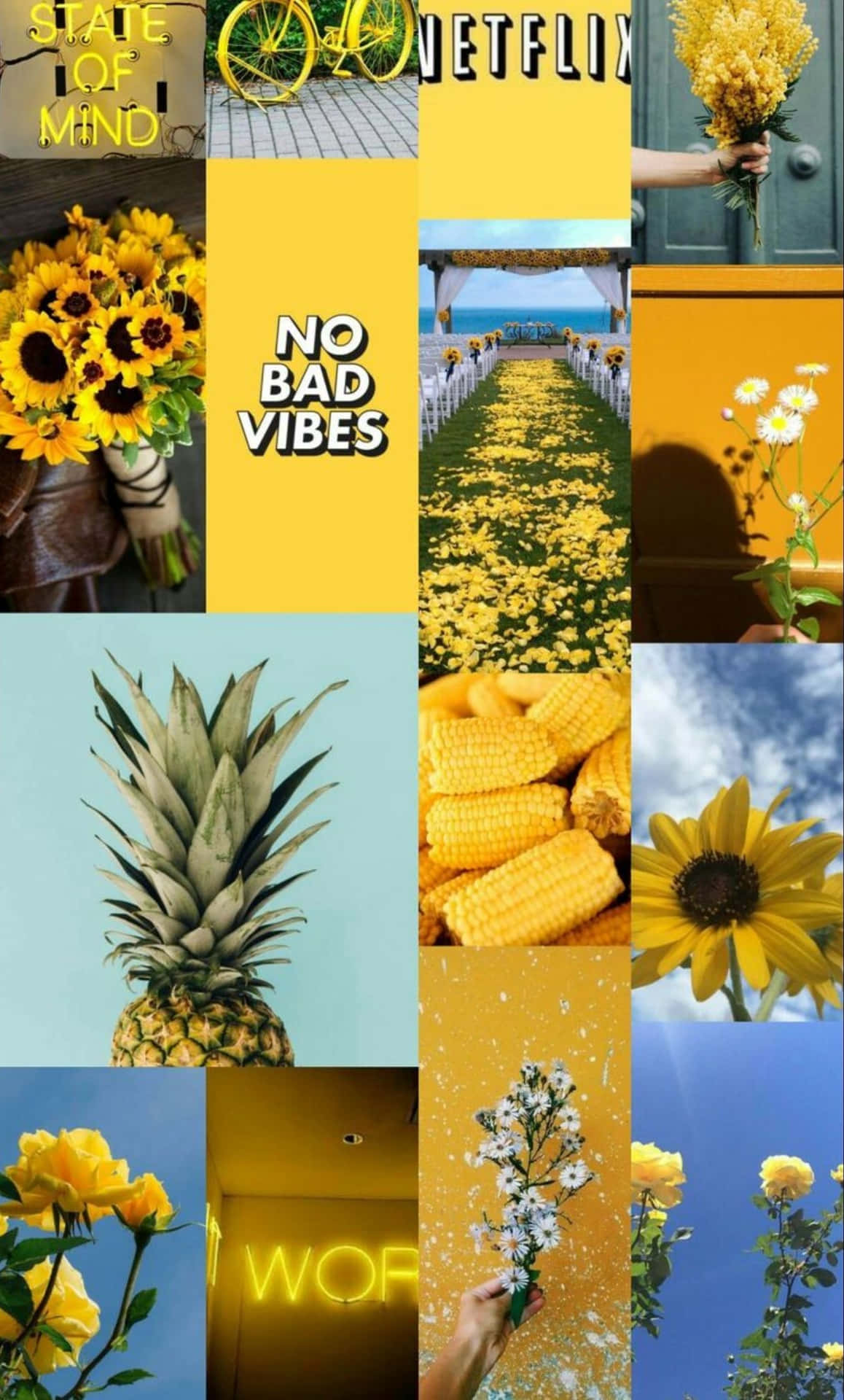 Aesthetic Yellow Collage Background