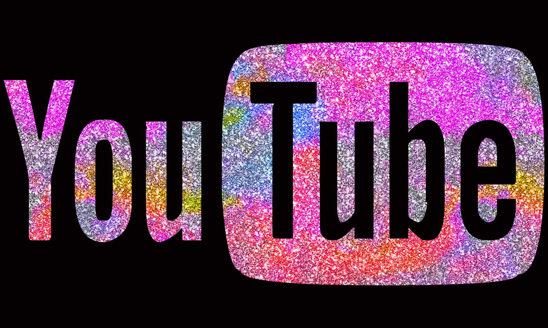 Aesthetic Youtube Colourful Glitter Logo Background