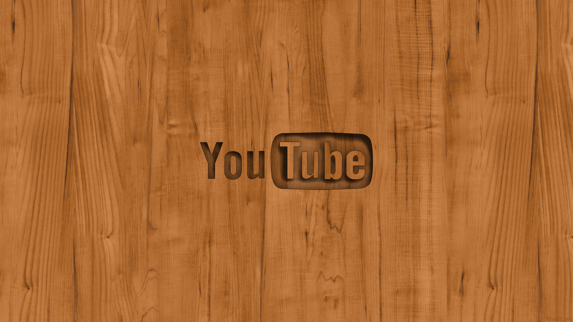 Aesthetic Youtube Etched Wooden Logo Background