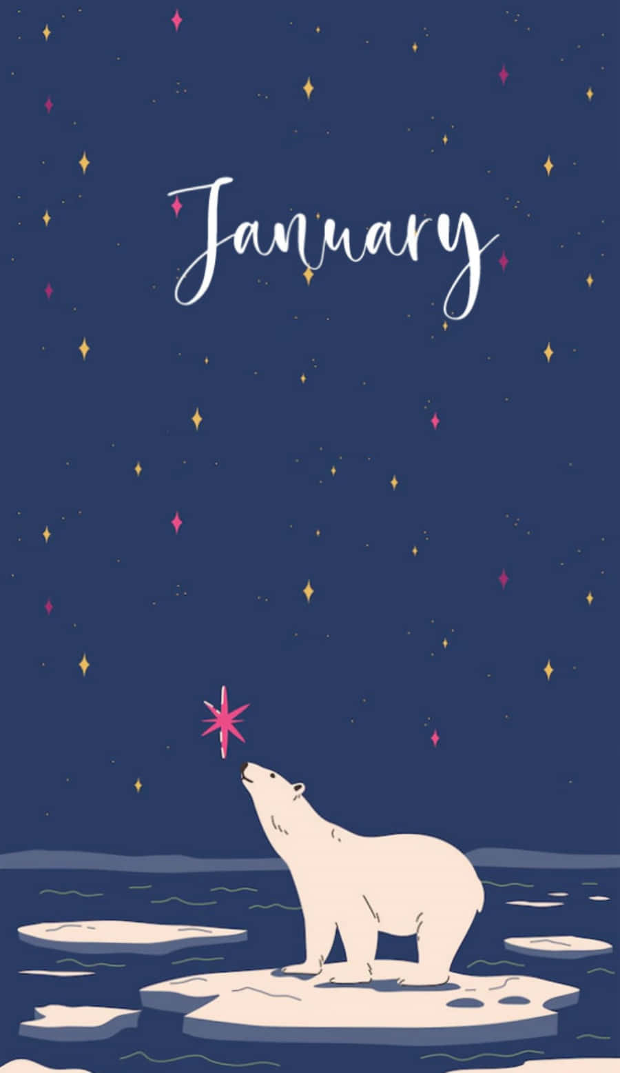 Aesthetically Pleasing January Calendar Wallpaper On A Phone Background
