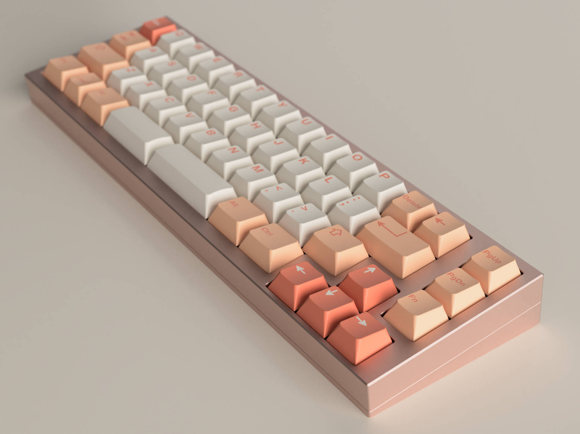 Aesthetically Pleasing White And Peach Keyboard