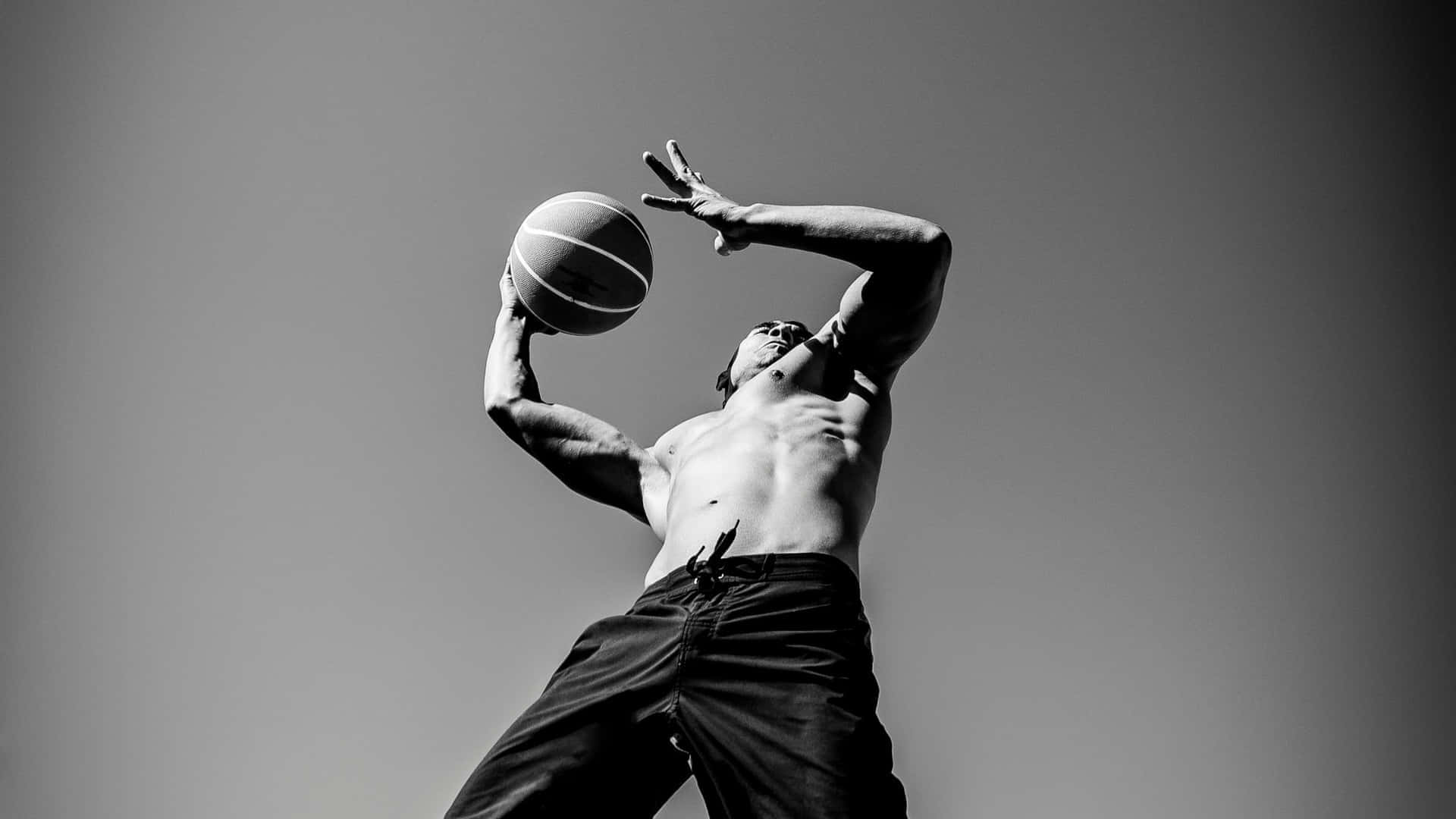 Aesthetics Of A Black Basketball Player Background
