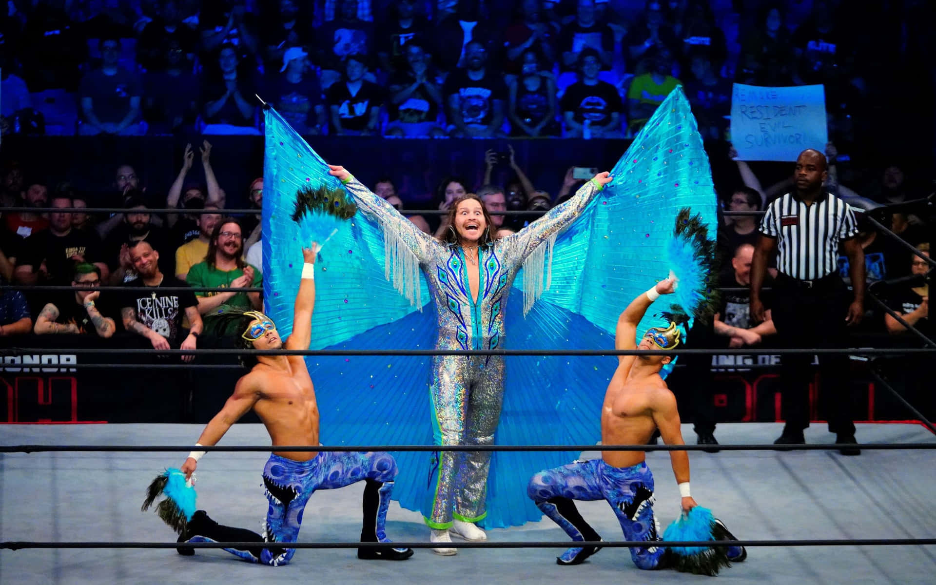 Aew Professional Wrestler Dalton Castle With Brandon And Brent Background