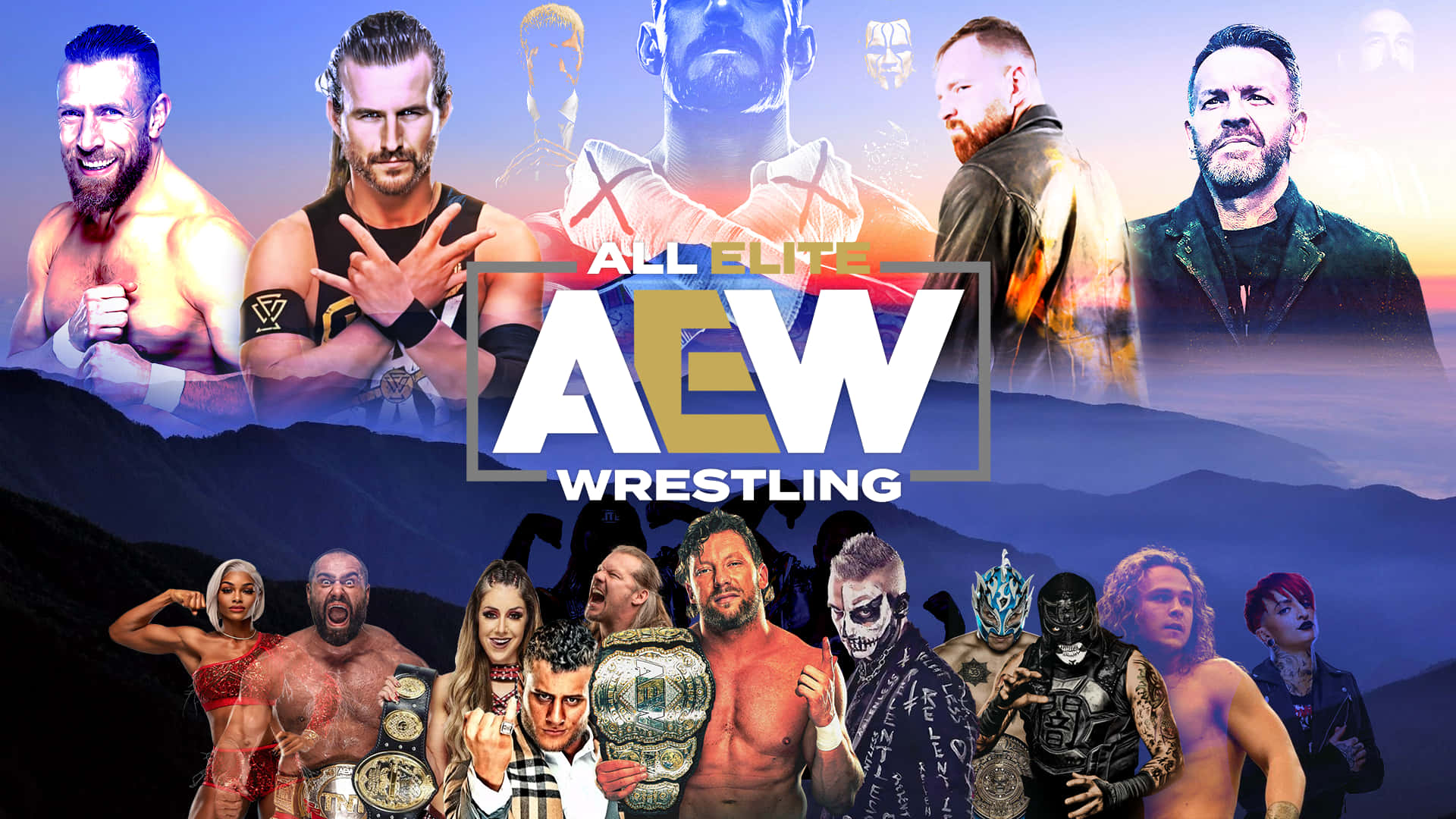 Aew Wrestlers Entering The Ring Background