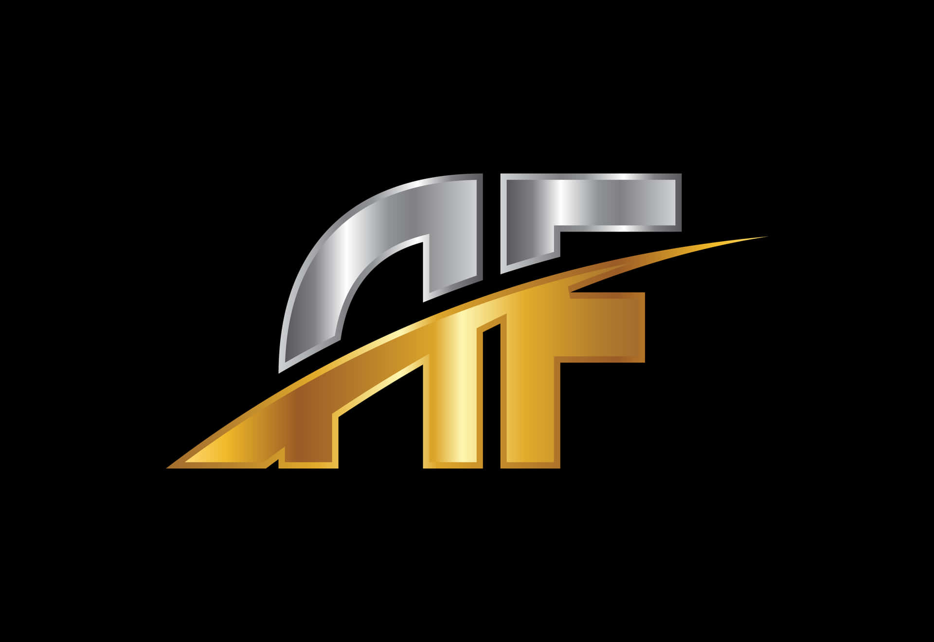 Af Initials On A Metallic Logo