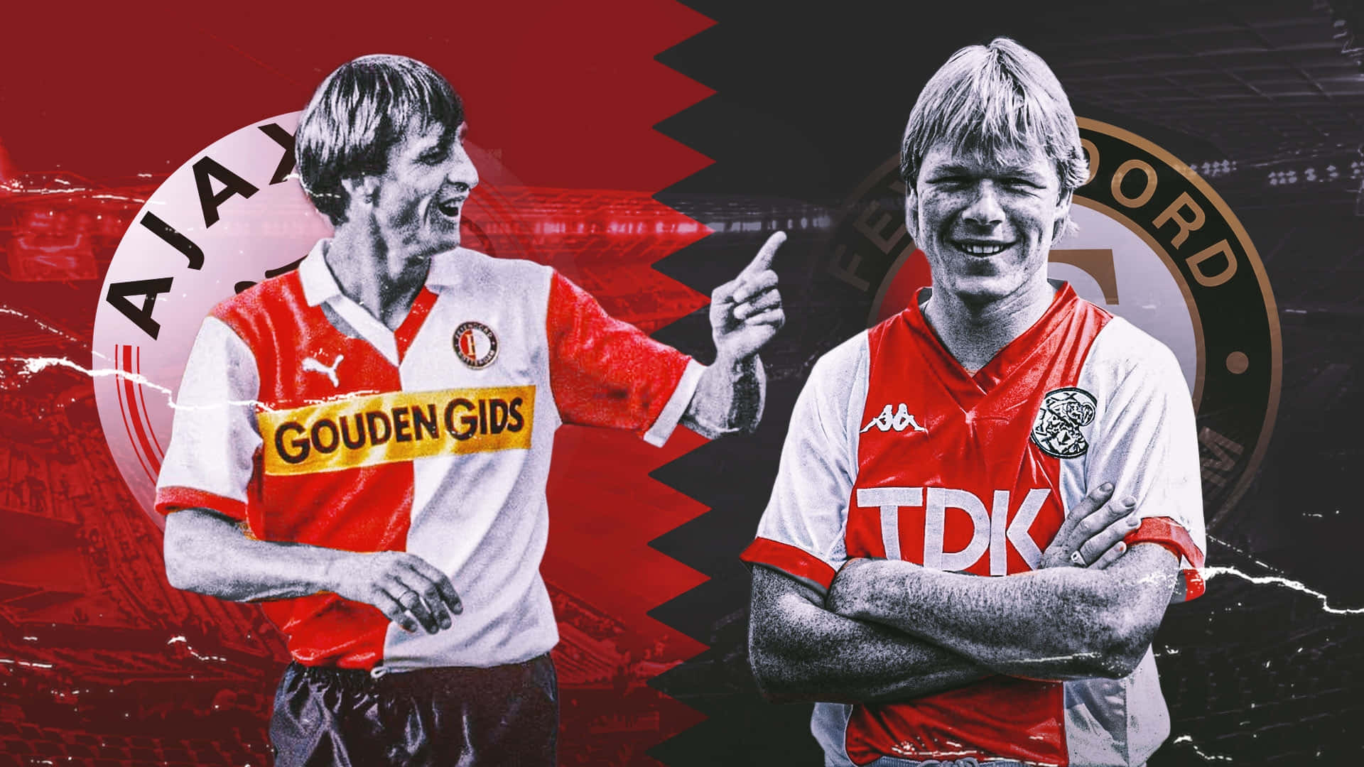 Afc Ajax Johan Cruyff And Feyenoord Ronald Koeman Background