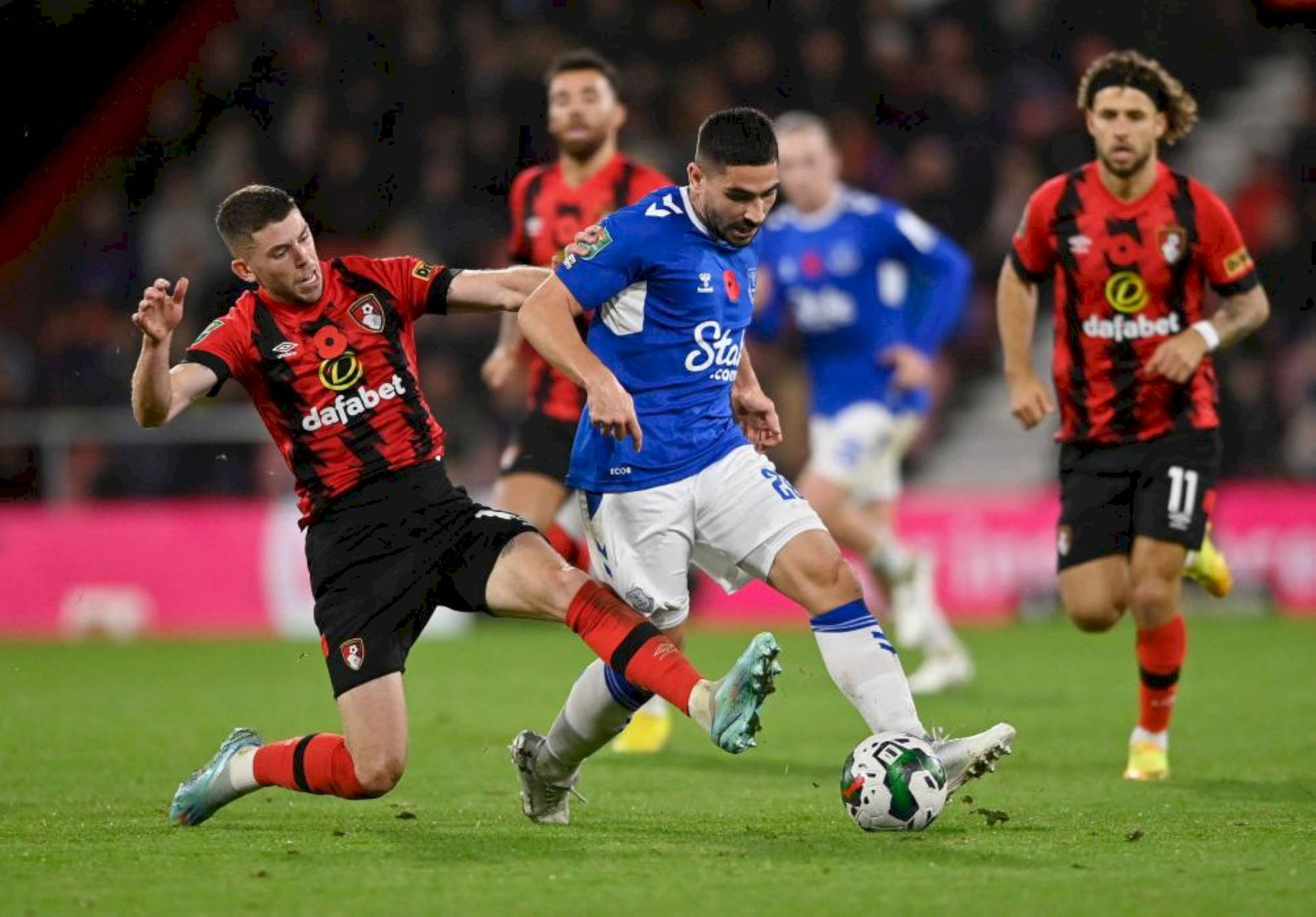 Afc Bournemouth Team In Action Background